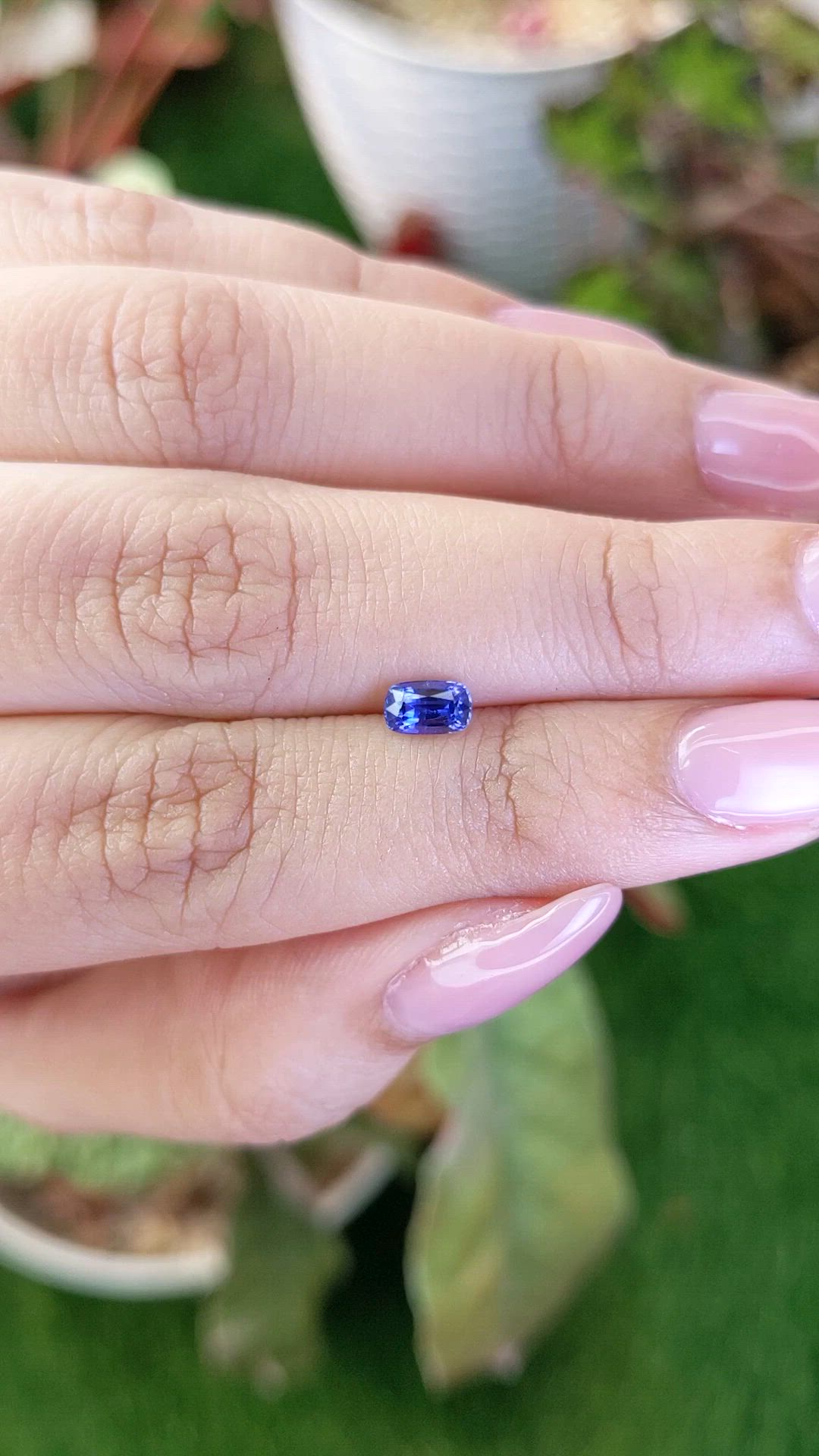 0.60 Ct. Blue Sapphire from Ceylon (Sri Lanka) Size Video