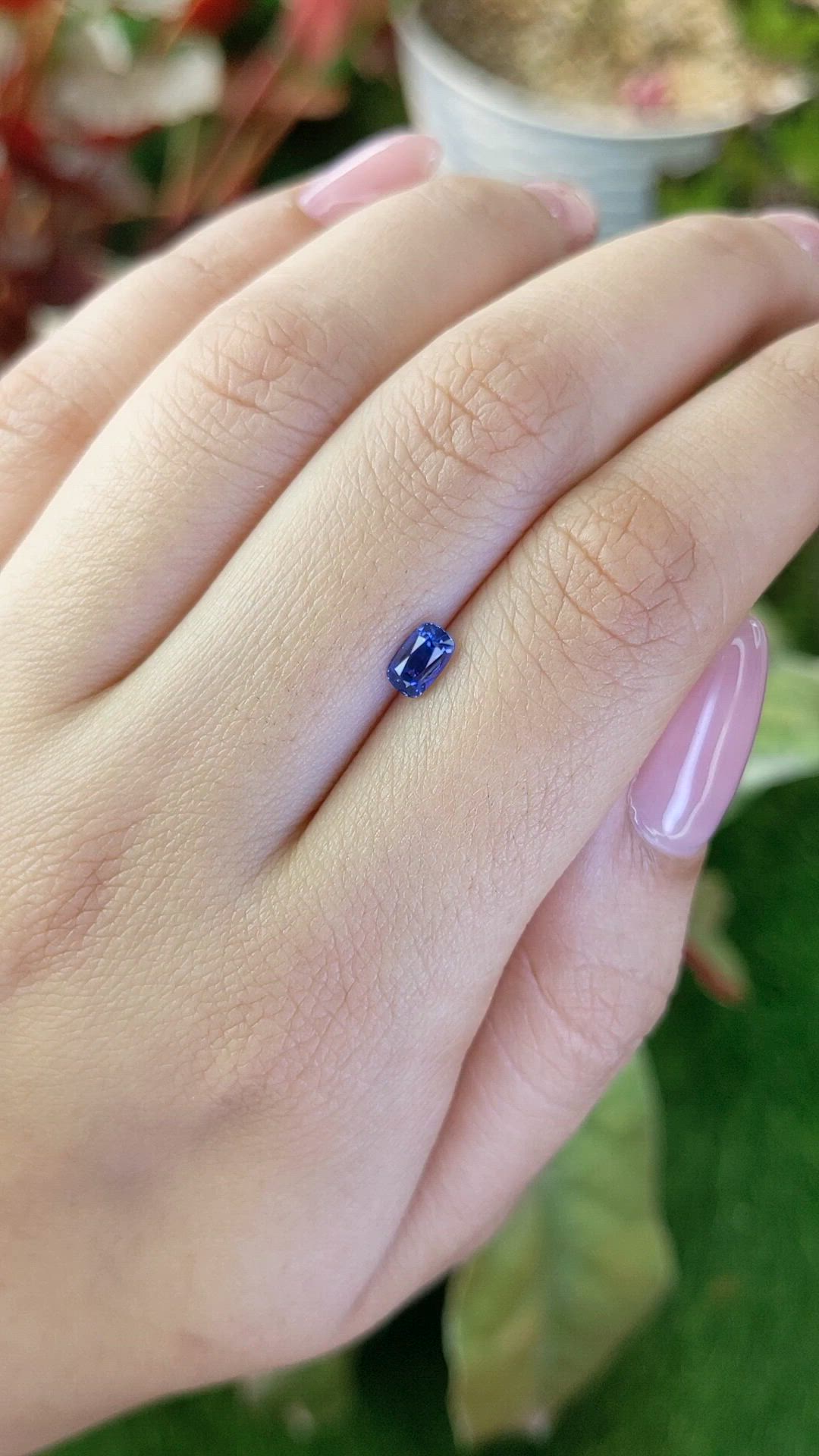 0.60 Ct. Blue Sapphire from Ceylon (Sri Lanka) Size Video