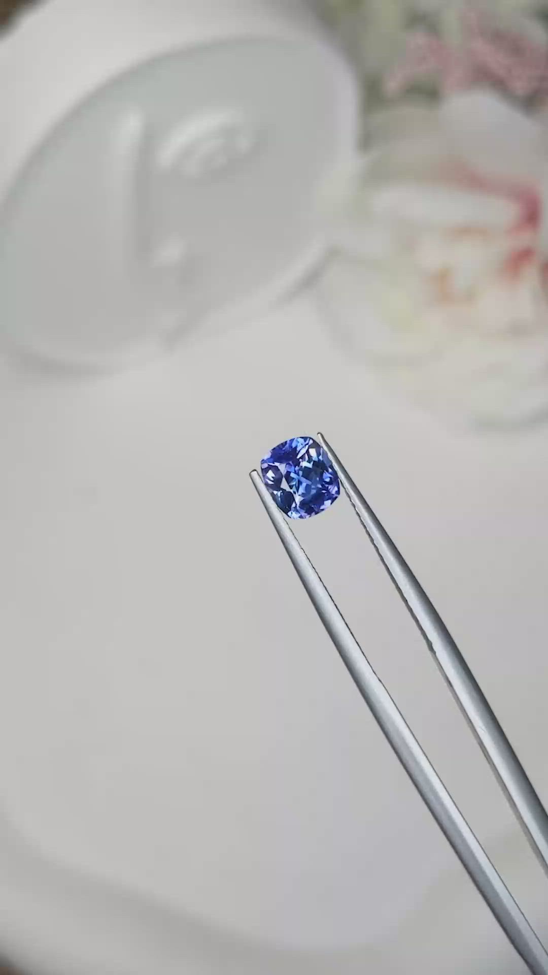 1.16 Ct. Purplish Blue Sapphire from Ceylon (Sri Lanka) Size Video