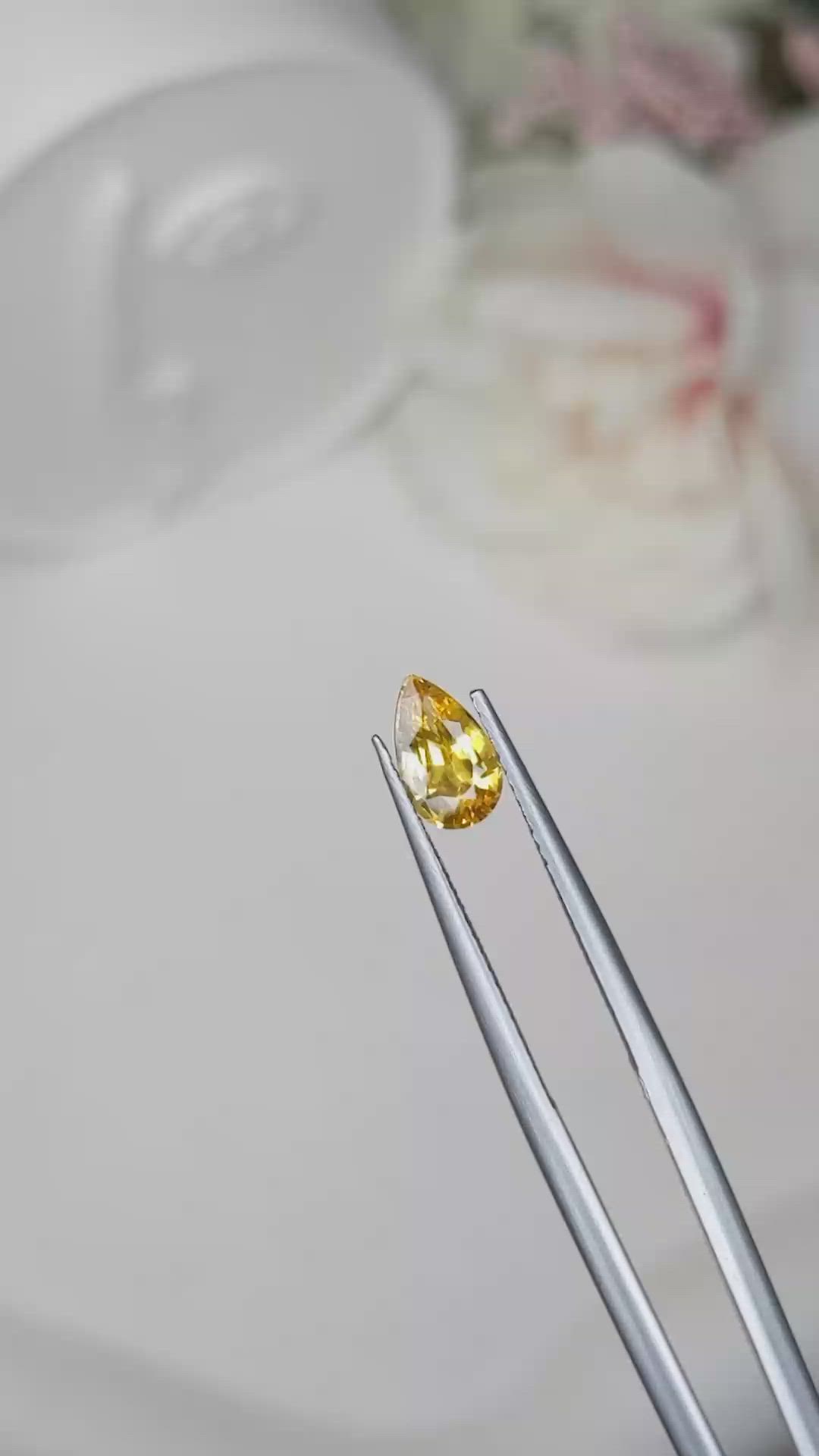 0.97 Ct. Yellow Sapphire from Ceylon (Sri Lanka) Size Video