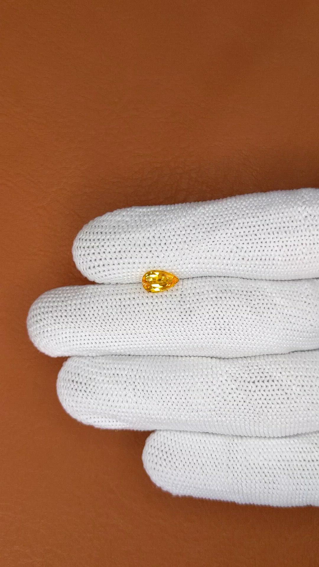 0.97 Ct. Yellow Sapphire from Ceylon (Sri Lanka) Size Video