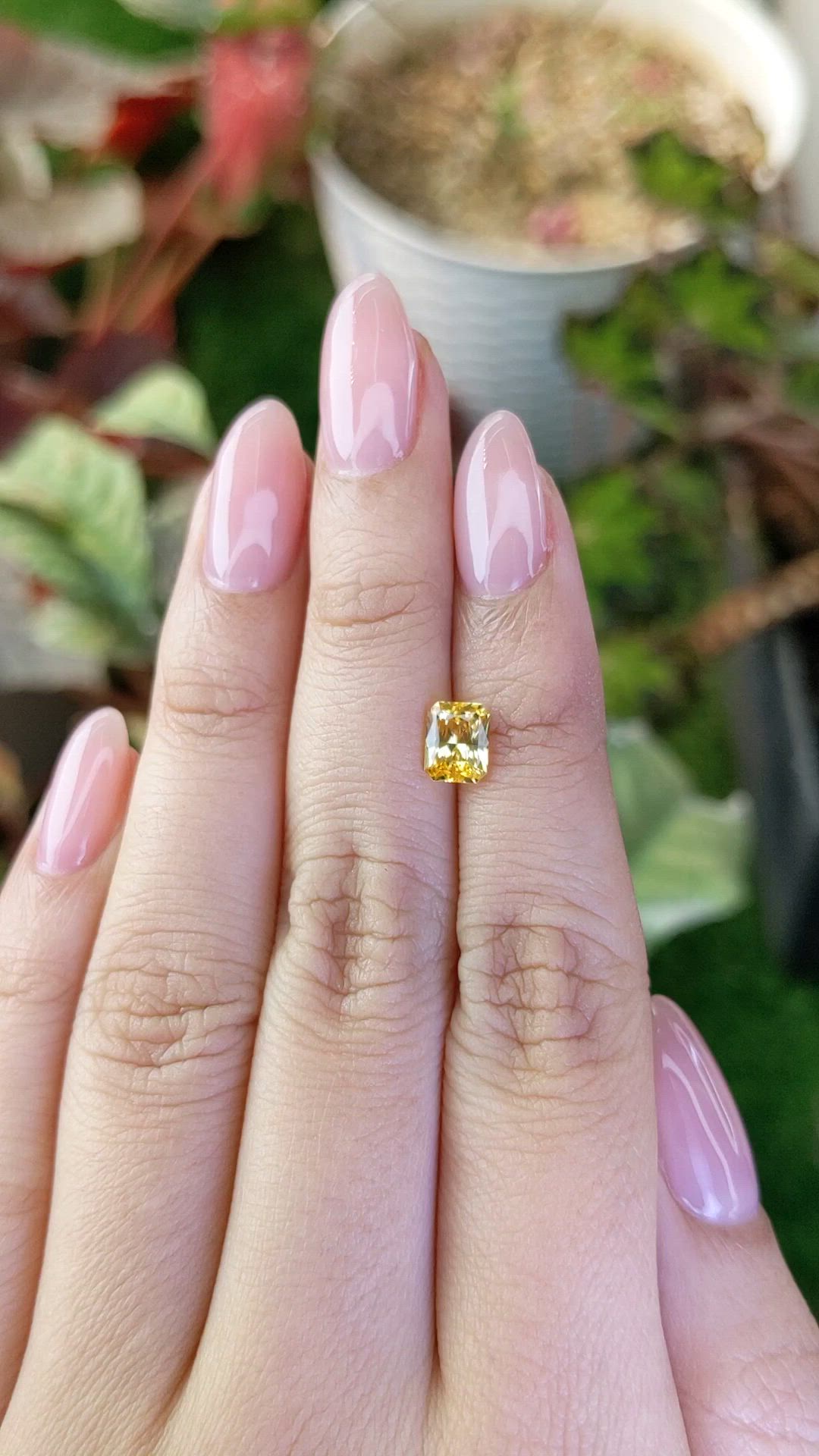 1.21 Ct. Yellow Sapphire from Ceylon (Sri Lanka) Size Video