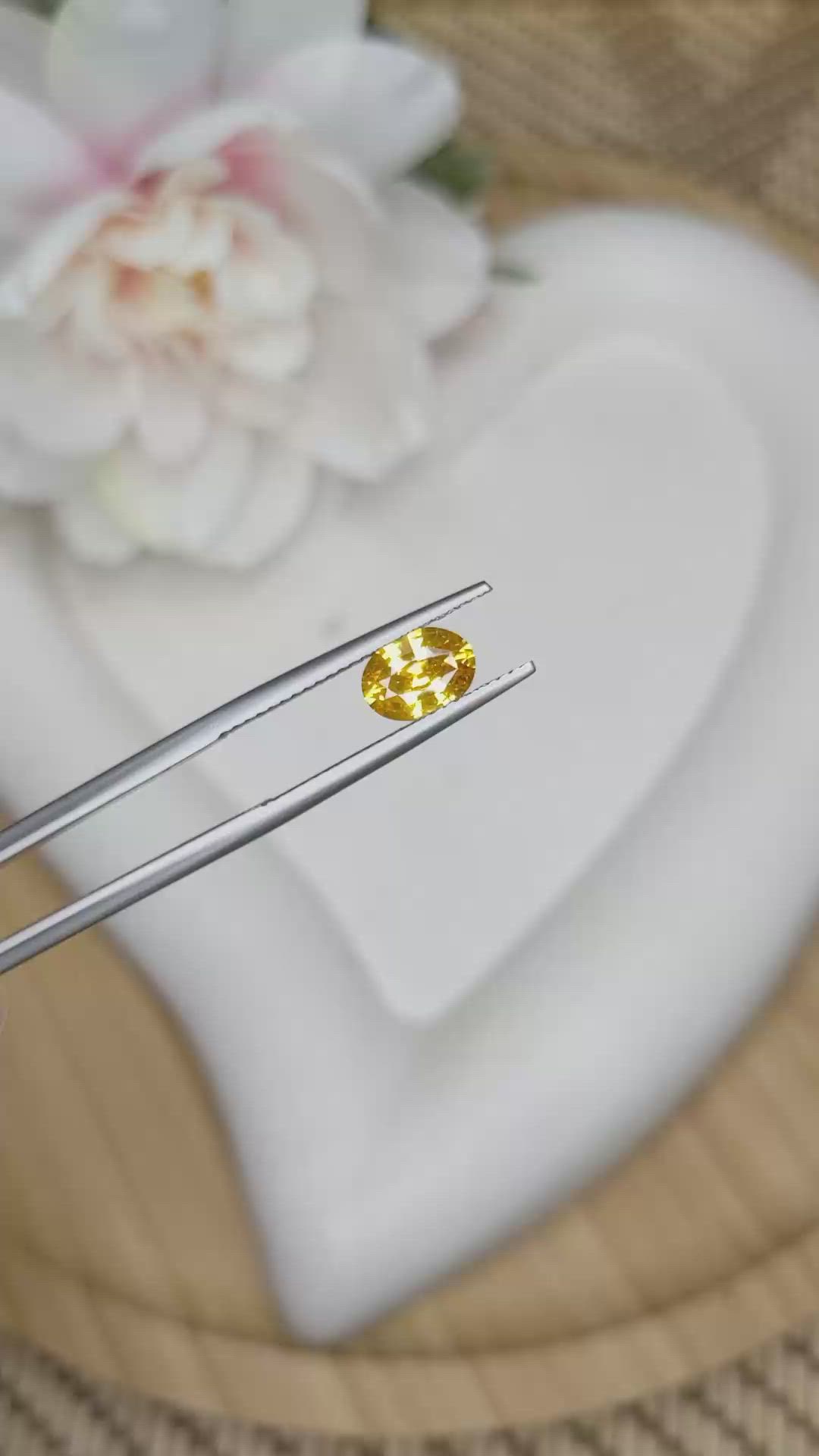 1.18 Ct. Yellow Sapphire from Ceylon (Sri Lanka) Size Video