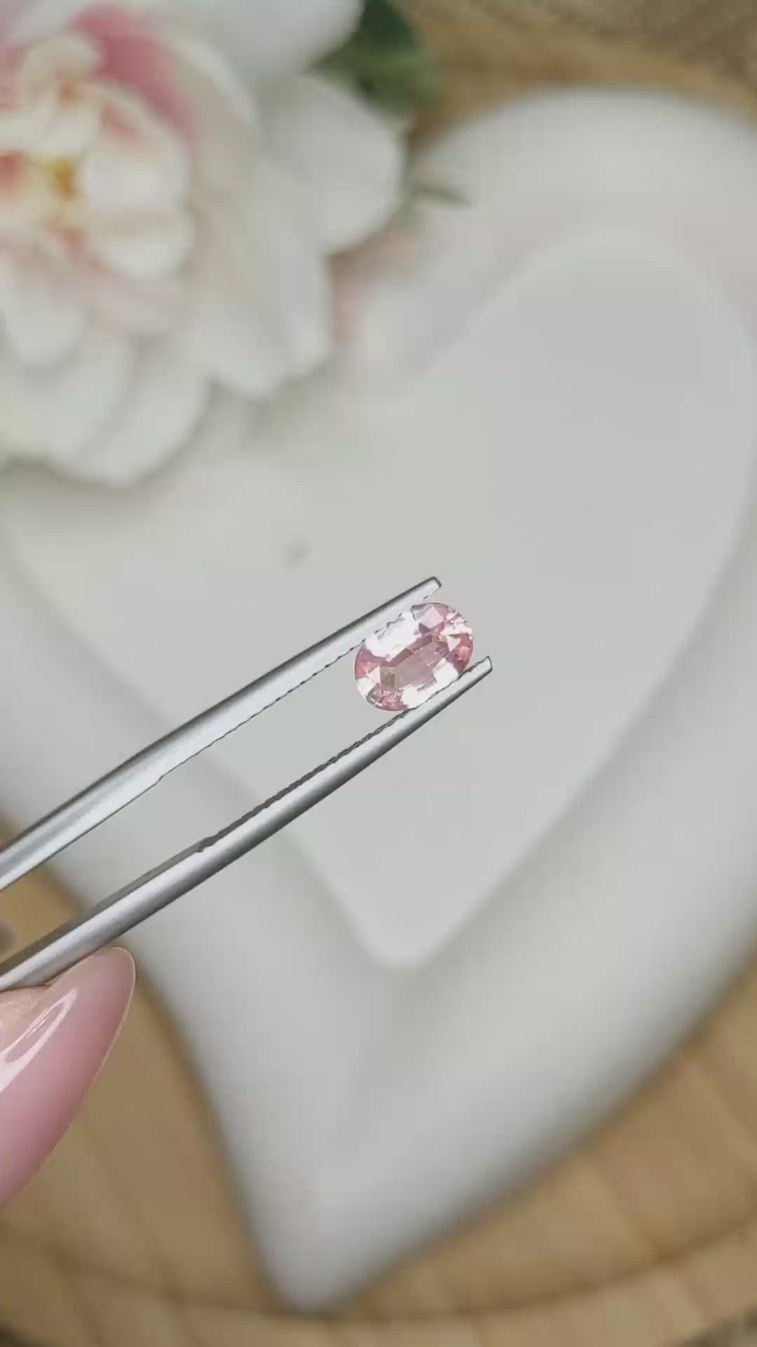 1.05 Ct. Padparadscha Sapphire from Ceylon (Sri Lanka) Size Video