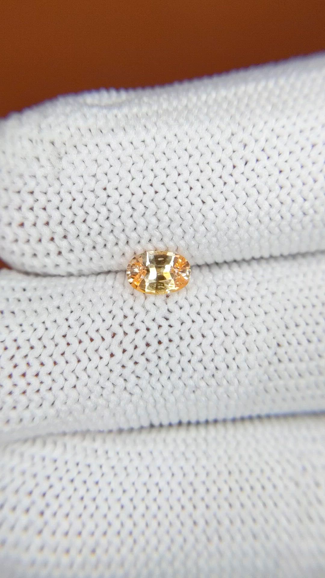 0.50 Ct. Peach Sapphire from Ceylon (Sri Lanka) Size Video
