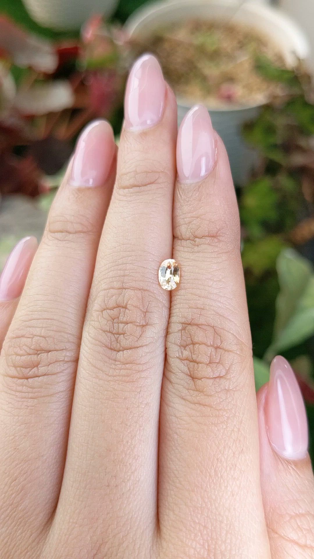 0.50 Ct. Peach Sapphire from Ceylon (Sri Lanka) Size Video