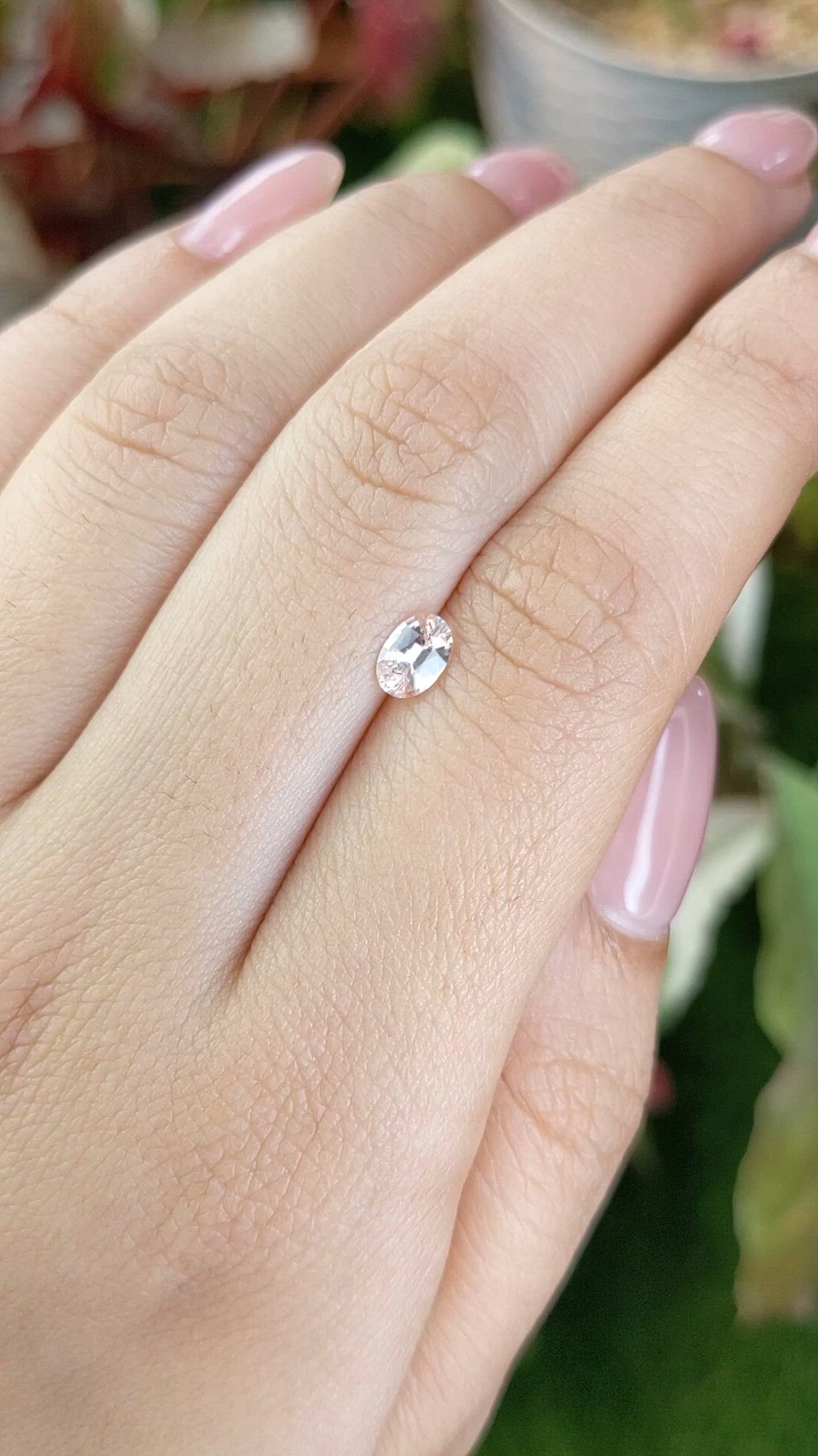 0.47 Ct. Padparadscha Sapphire from Ceylon (Sri Lanka) Size Video