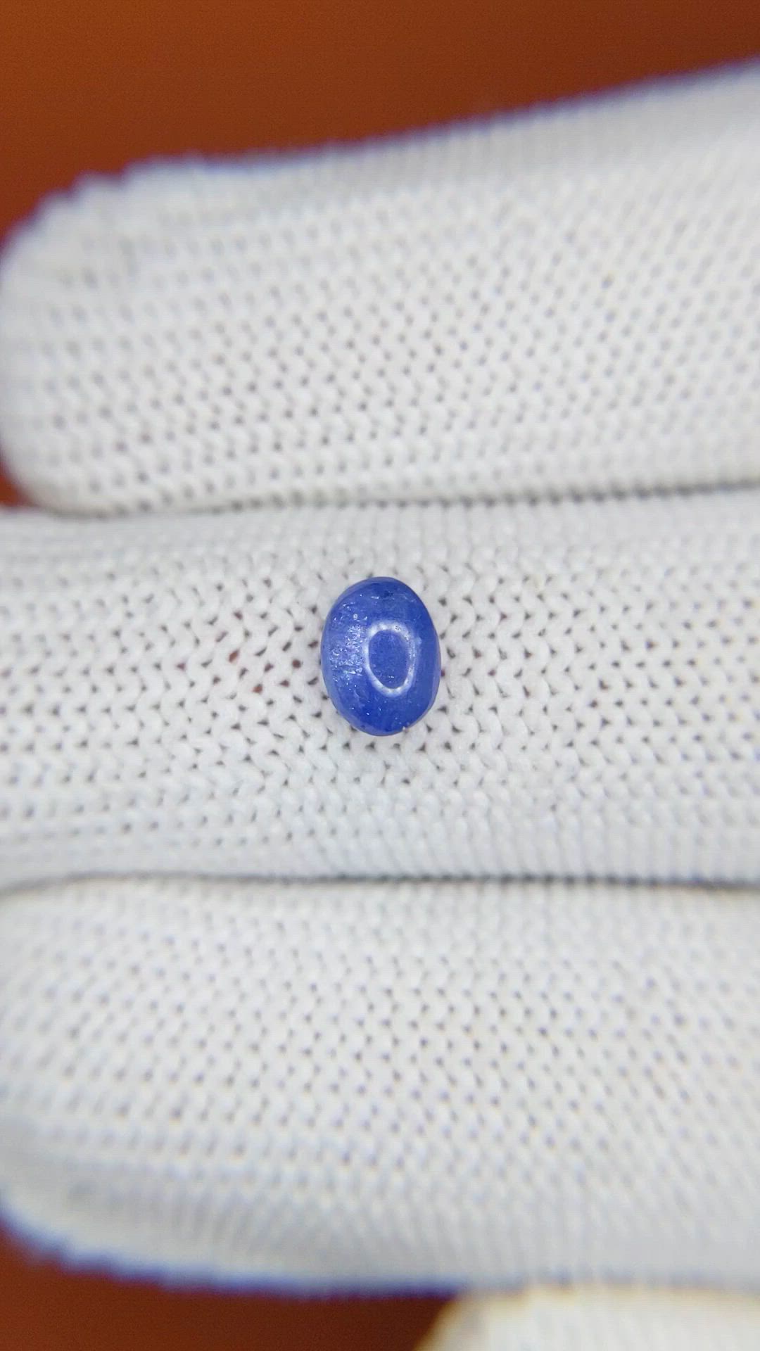 0.97 Ct. Blue Cabochon Sapphire from Ceylon (Sri Lanka) Size Video