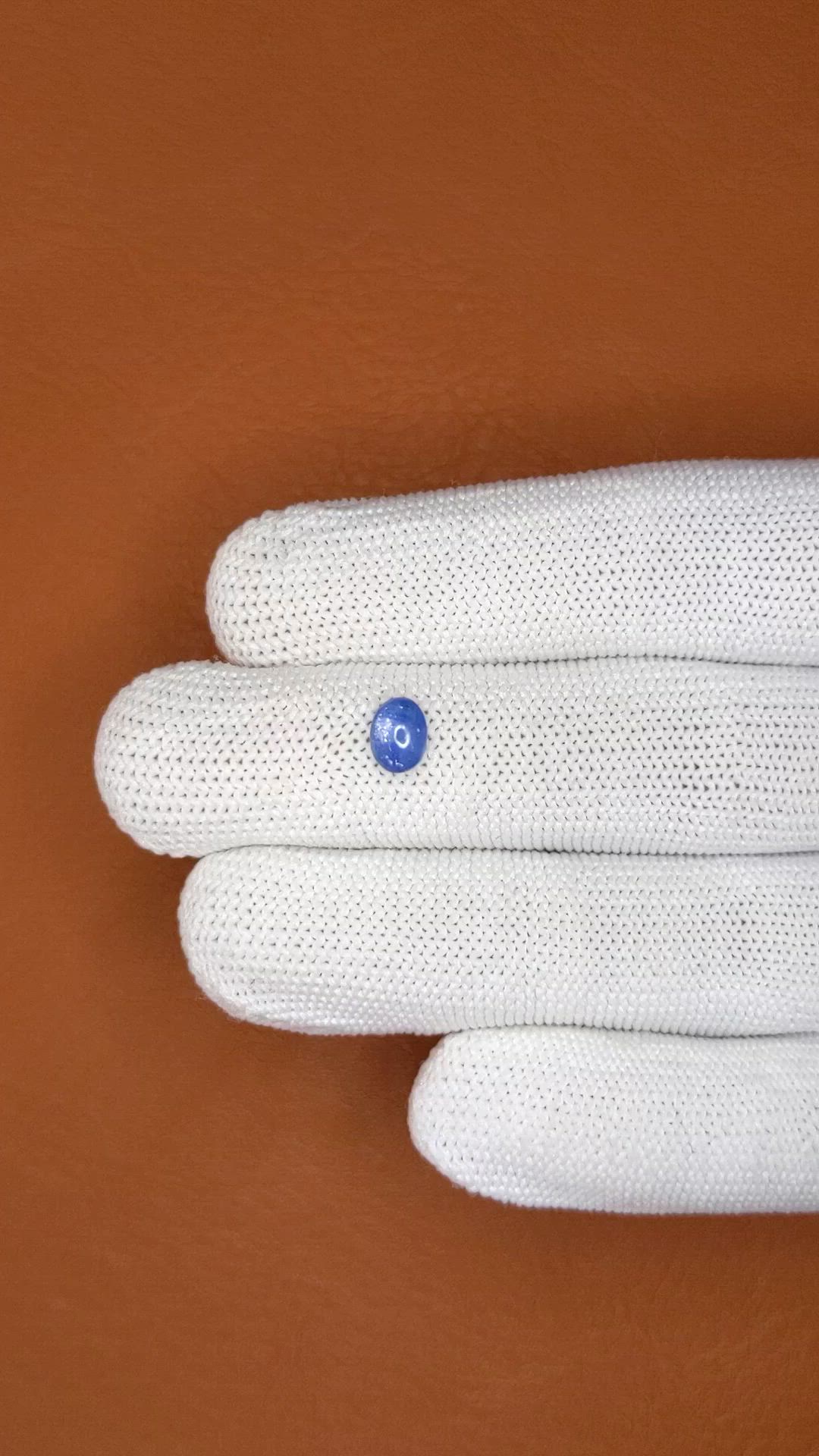 0.97 Ct. Blue Cabochon Sapphire from Ceylon (Sri Lanka) Size Video