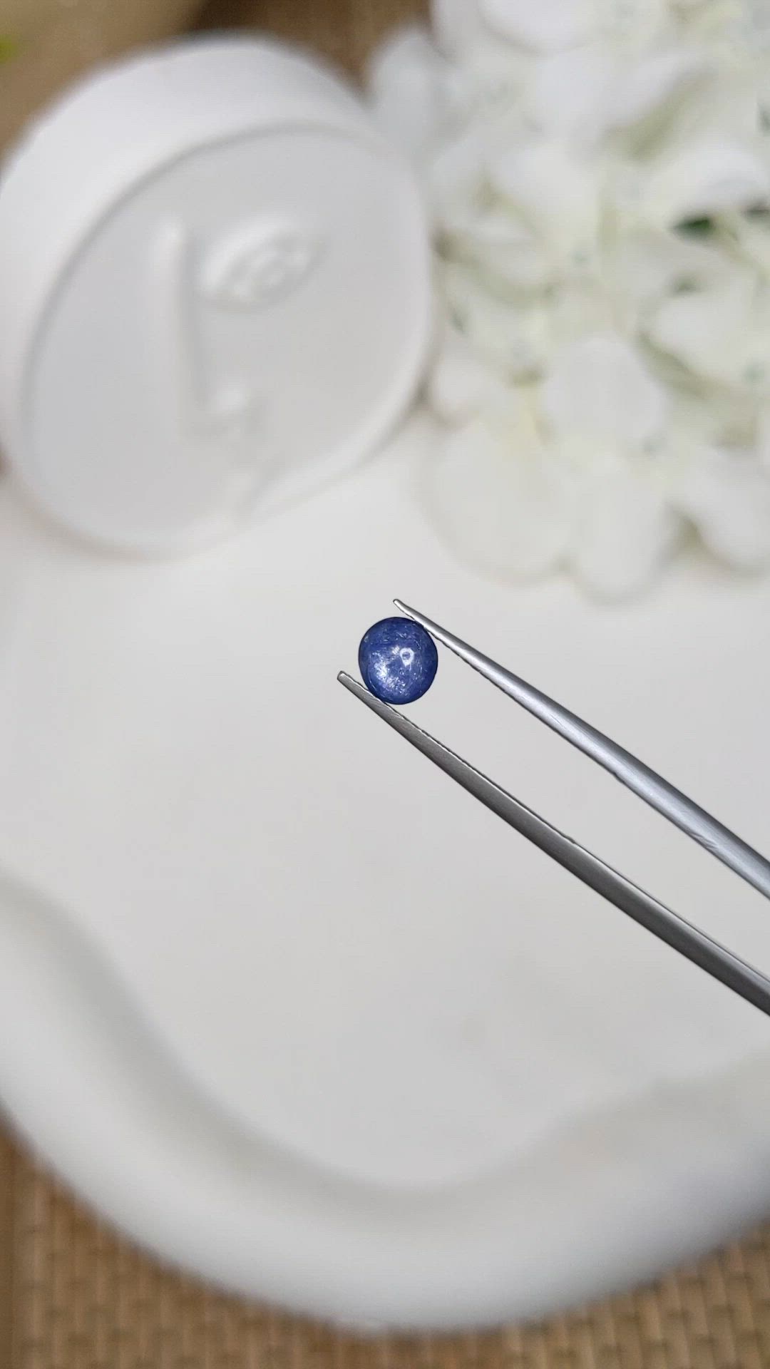 0.88 Ct. Blue Cabochon Sapphire from Ceylon (Sri Lanka) Size Video