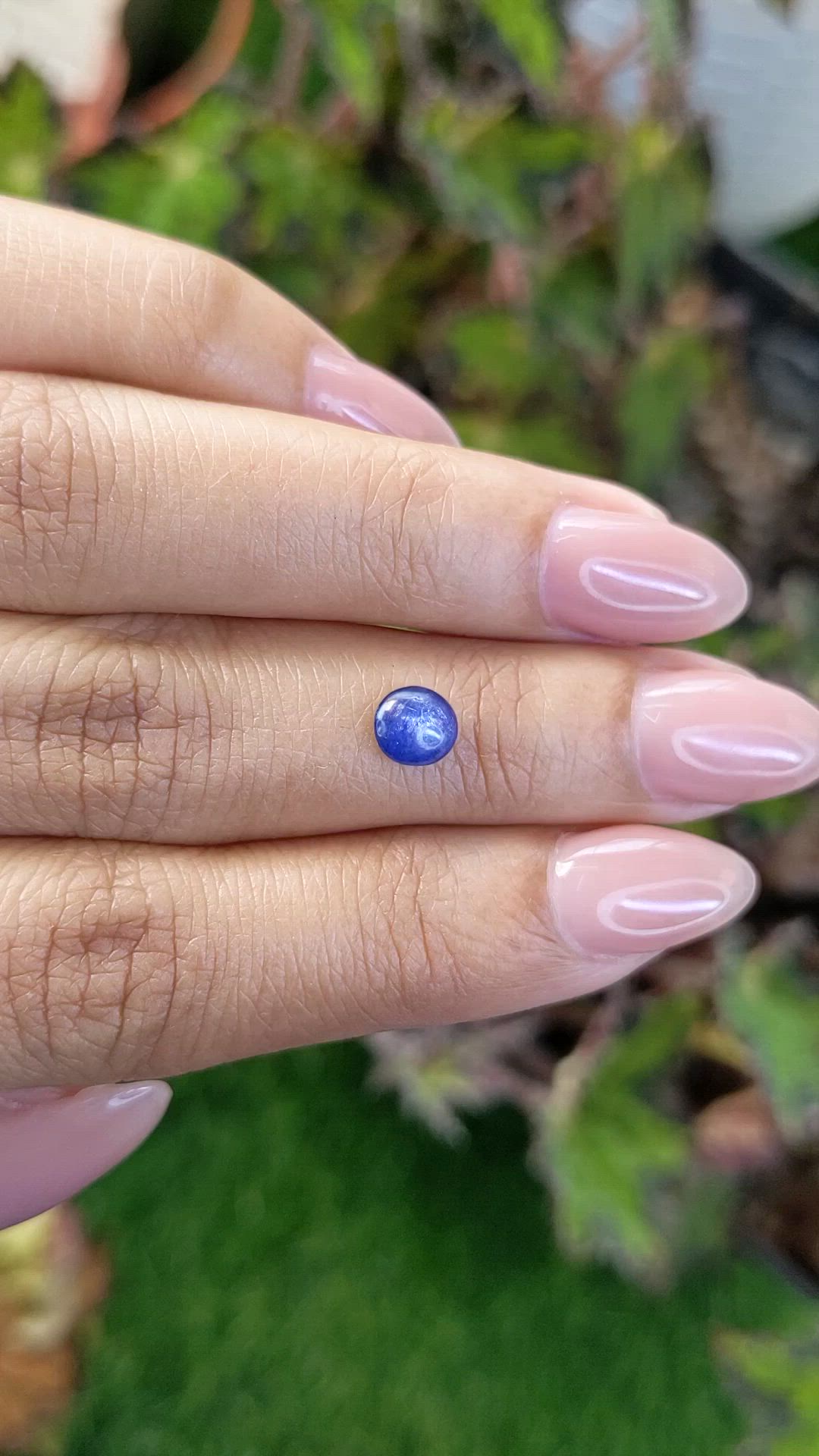 0.88 Ct. Blue Cabochon Sapphire from Ceylon (Sri Lanka) Size Video