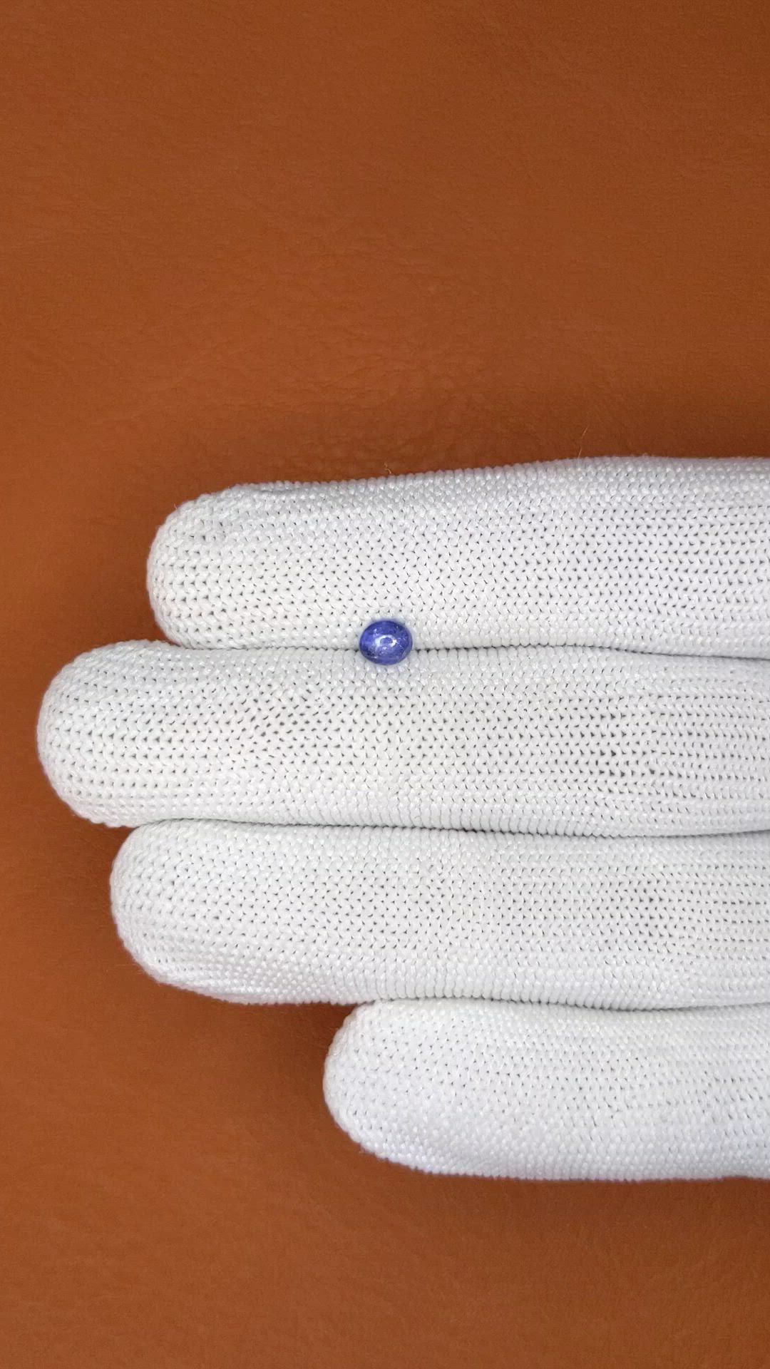 0.55 Ct. Blue Cabochon Sapphire from Ceylon (Sri Lanka) Size Video