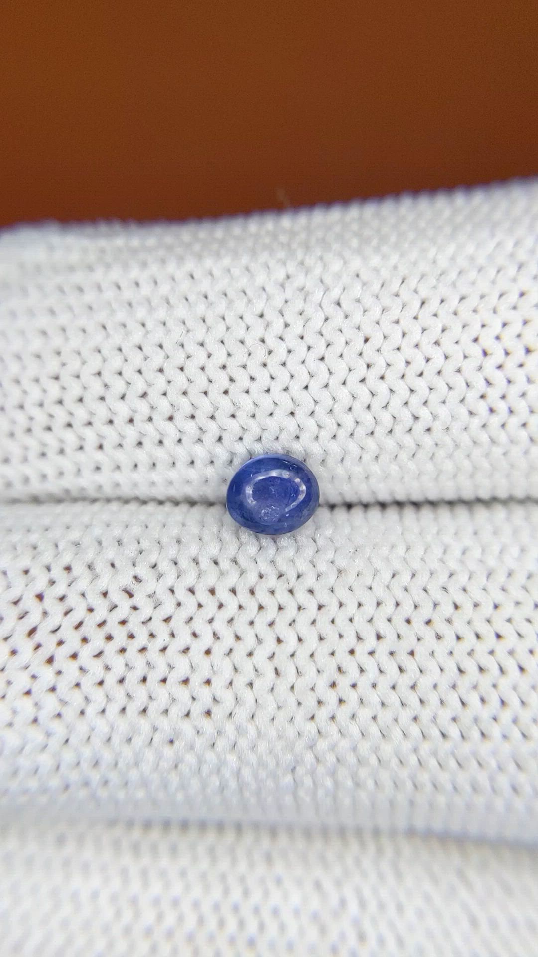 0.55 Ct. Blue Cabochon Sapphire from Ceylon (Sri Lanka) Size Video