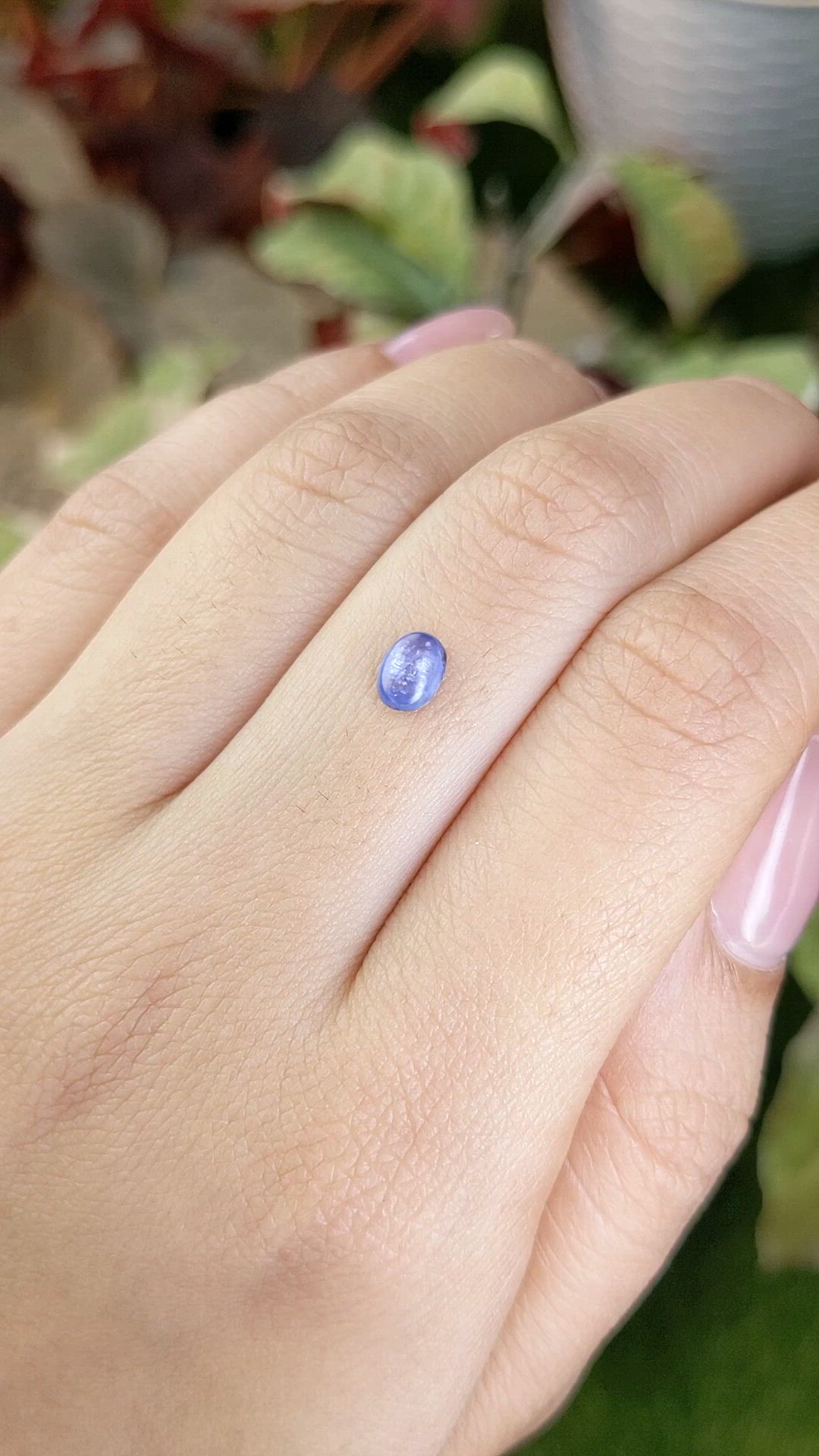 0.63 Ct. Blue Cabochon Sapphire from Ceylon (Sri Lanka) Size Video