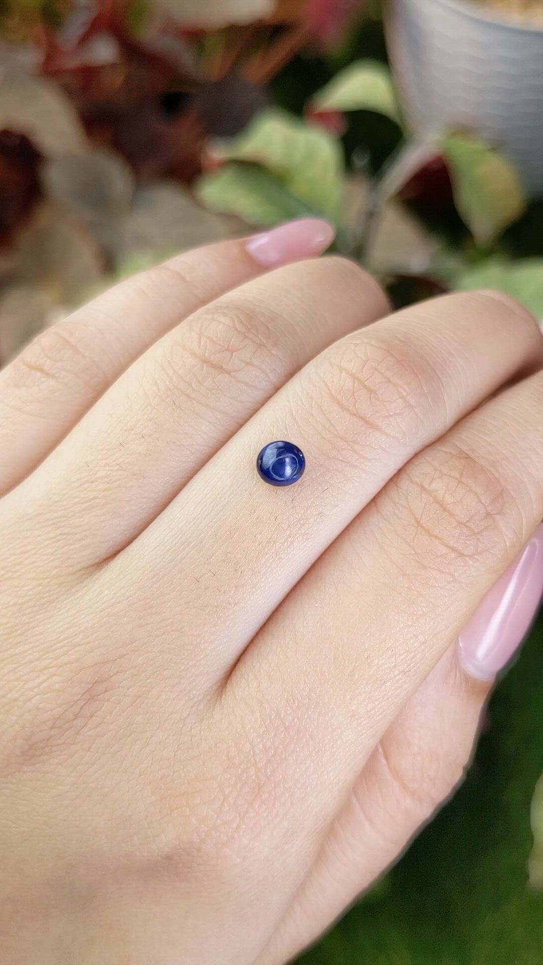 0.72 Ct. Blue Cabochon Sapphire from Ceylon (Sri Lanka) Size Video