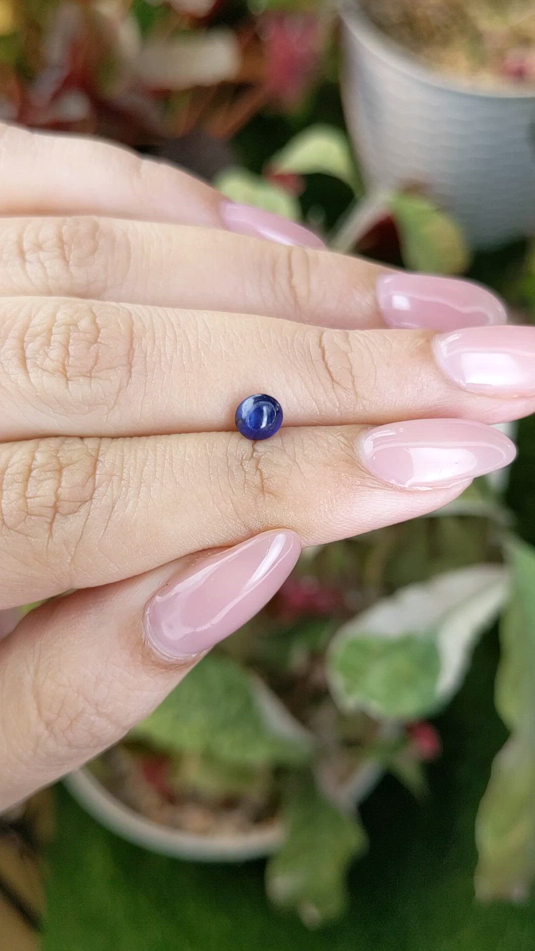 0.72 Ct. Blue Cabochon Sapphire from Ceylon (Sri Lanka) Size Video