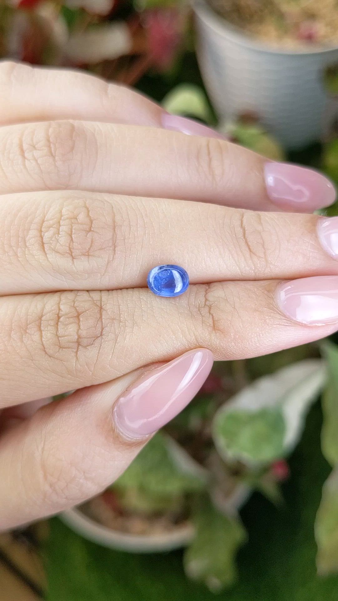 1.14 Ct. Blue Cabochon Sapphire from Ceylon (Sri Lanka) Size Video