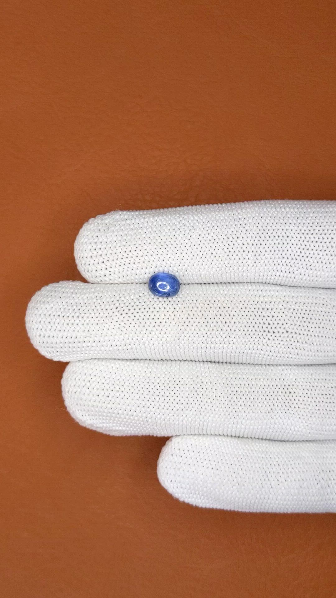 1.14 Ct. Blue Cabochon Sapphire from Ceylon (Sri Lanka) Size Video