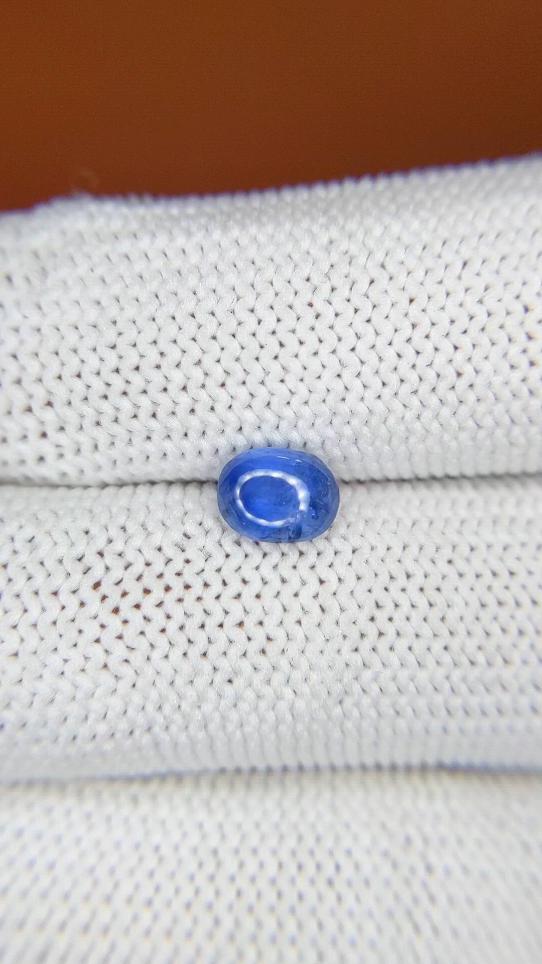 1.14 Ct. Blue Cabochon Sapphire from Ceylon (Sri Lanka) Size Video