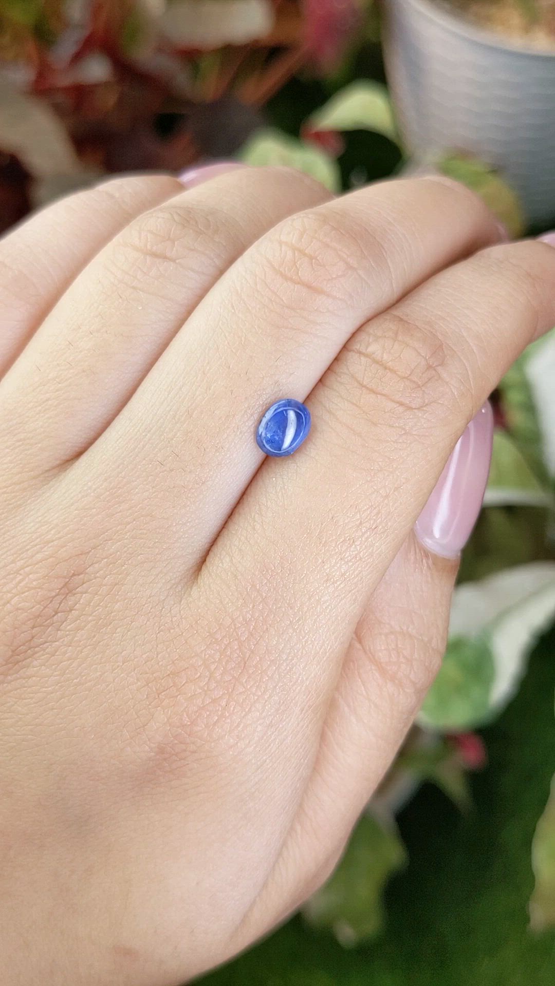 1.14 Ct. Blue Cabochon Sapphire from Ceylon (Sri Lanka) Size Video