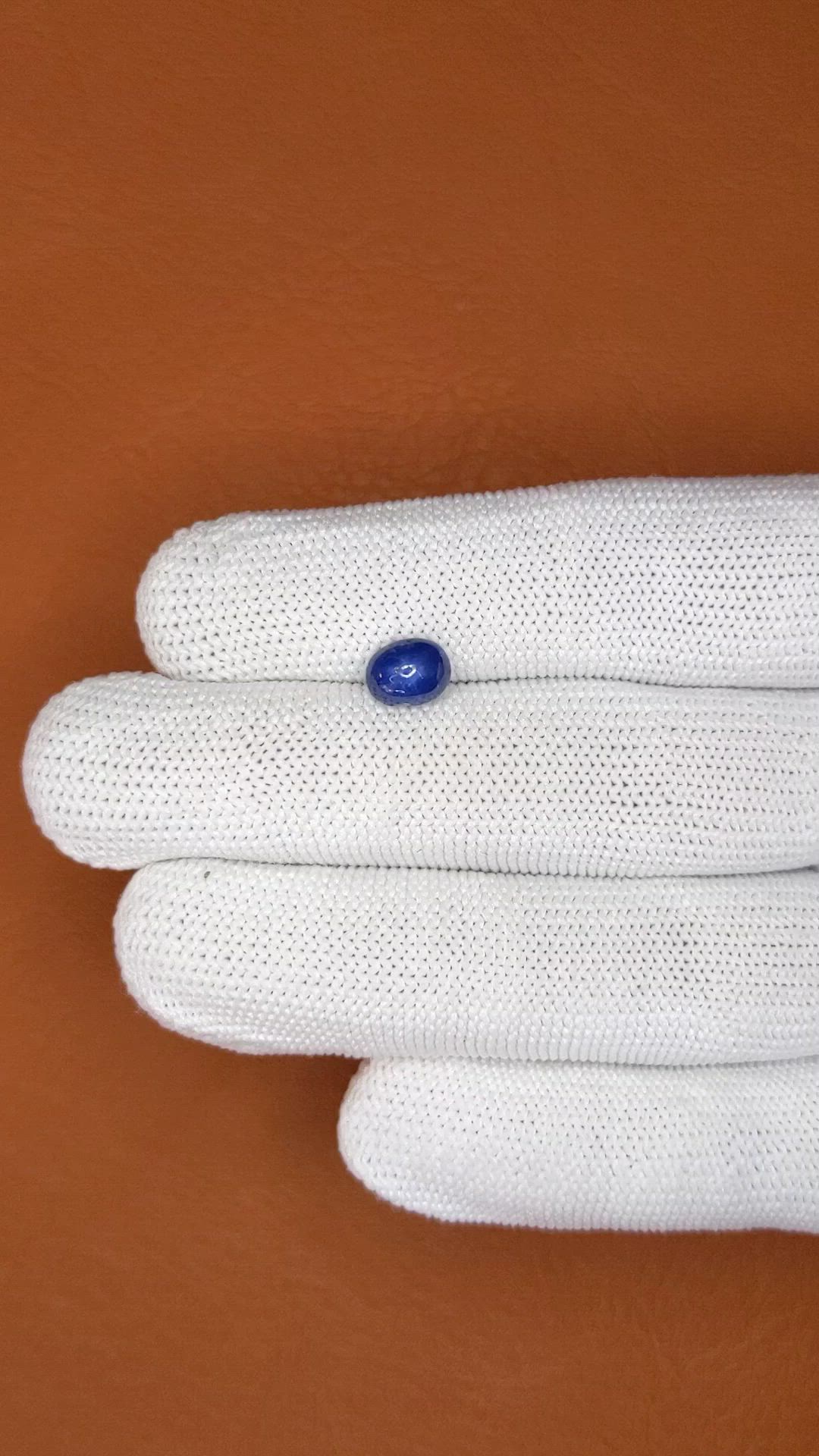 2.07 Ct. Blue Cabochon Sapphire from Ceylon (Sri Lanka) Size Video