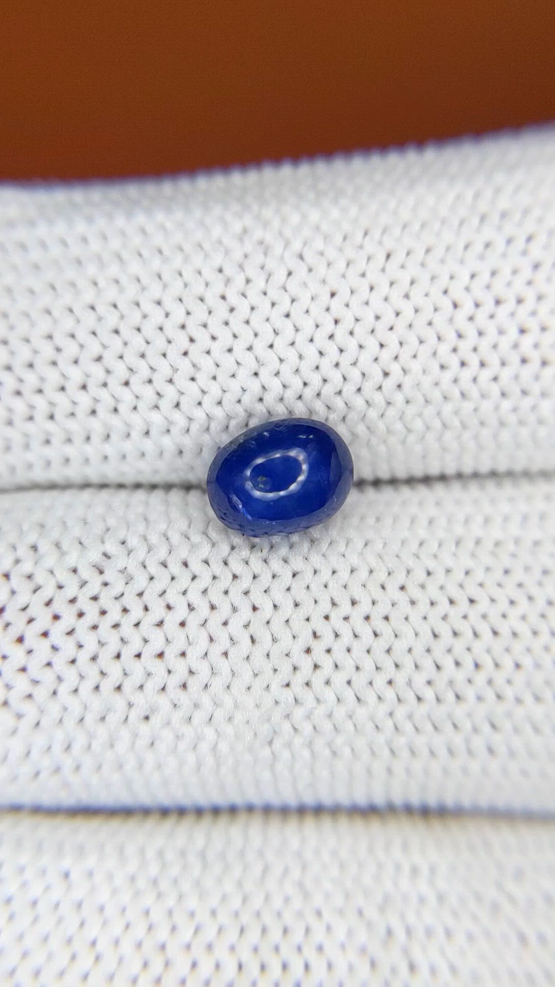2.07 Ct. Blue Cabochon Sapphire from Ceylon (Sri Lanka) Size Video