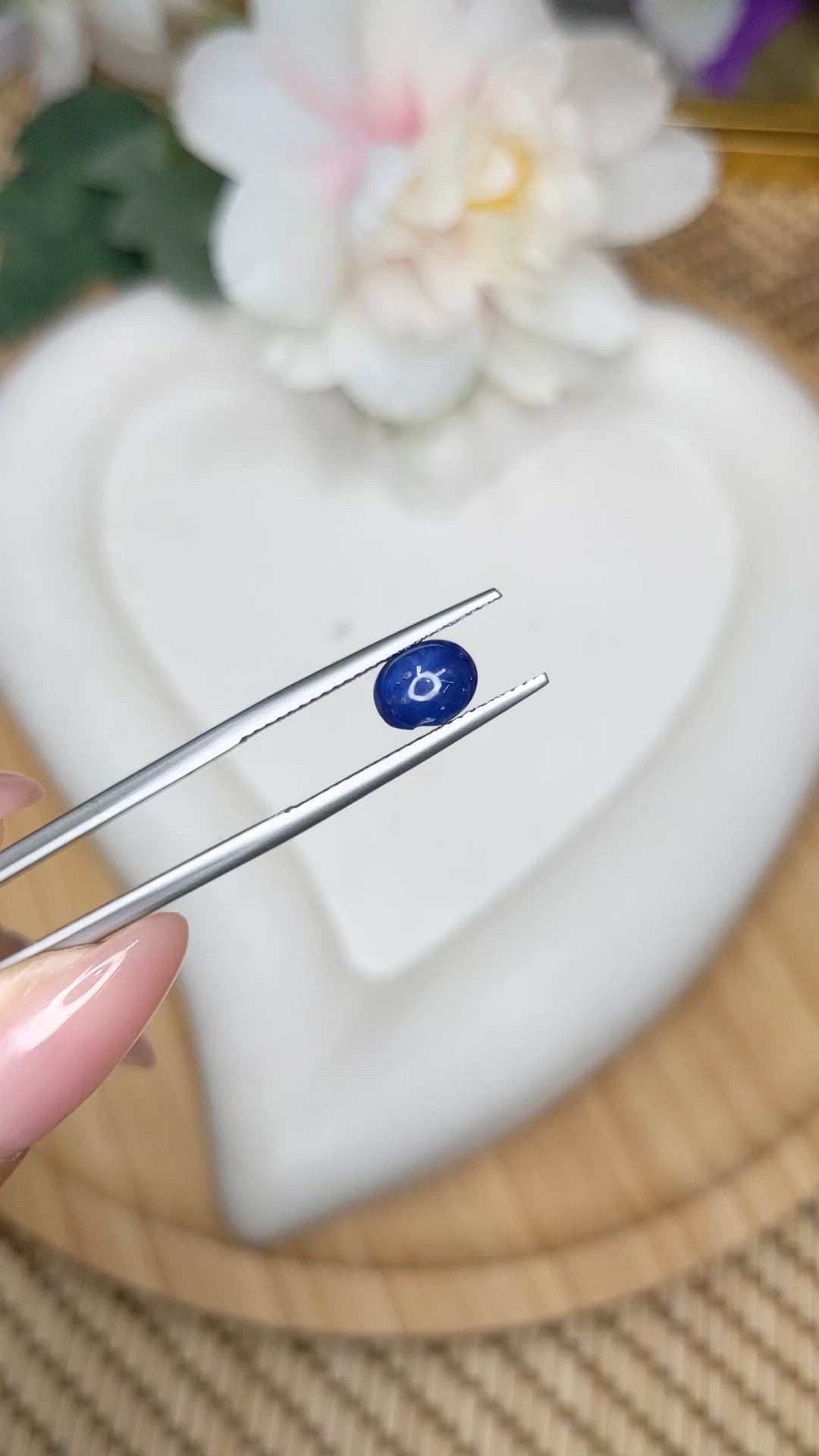 2.07 Ct. Blue Cabochon Sapphire from Ceylon (Sri Lanka) Size Video