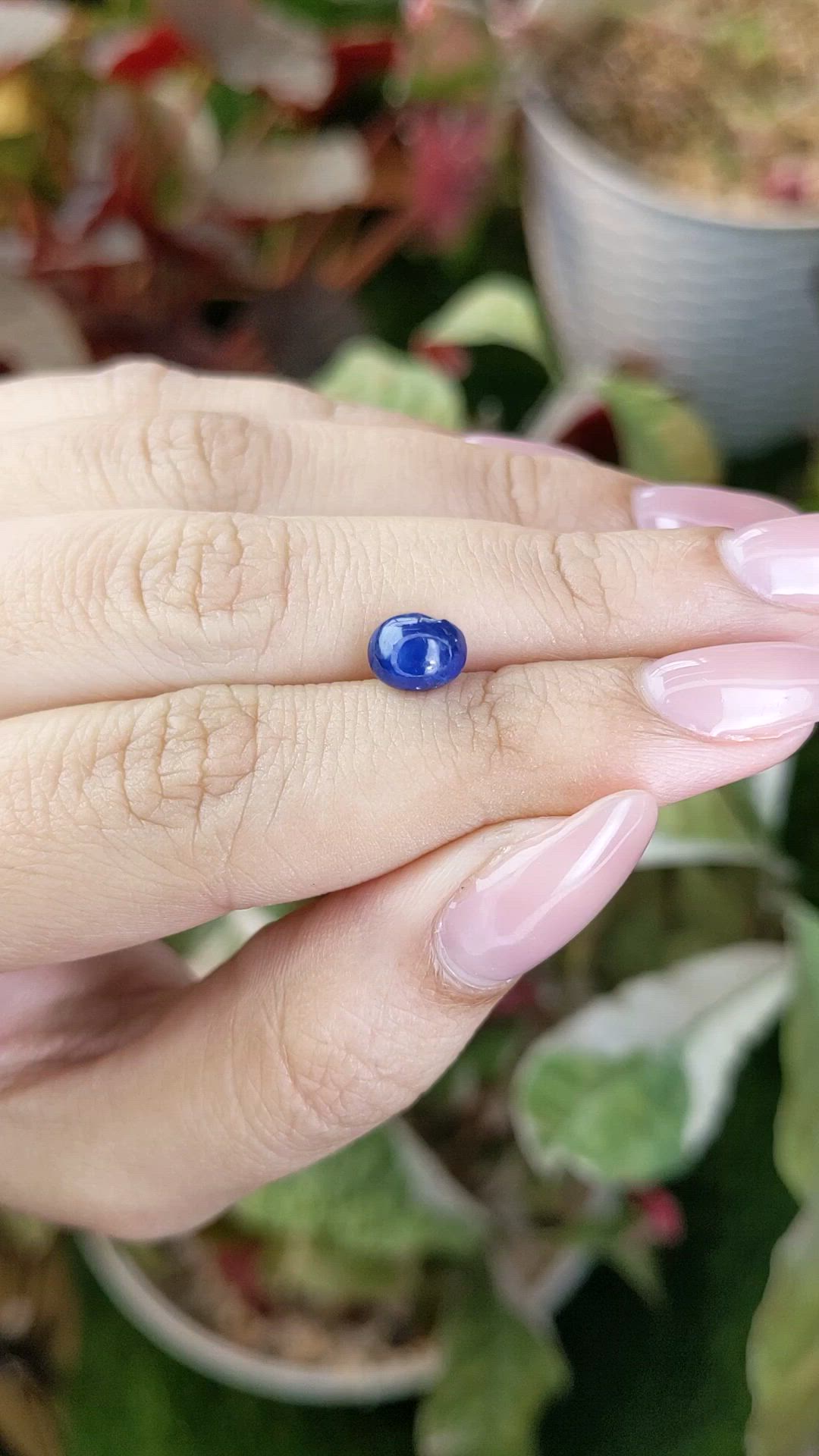 2.07 Ct. Blue Cabochon Sapphire from Ceylon (Sri Lanka) Size Video