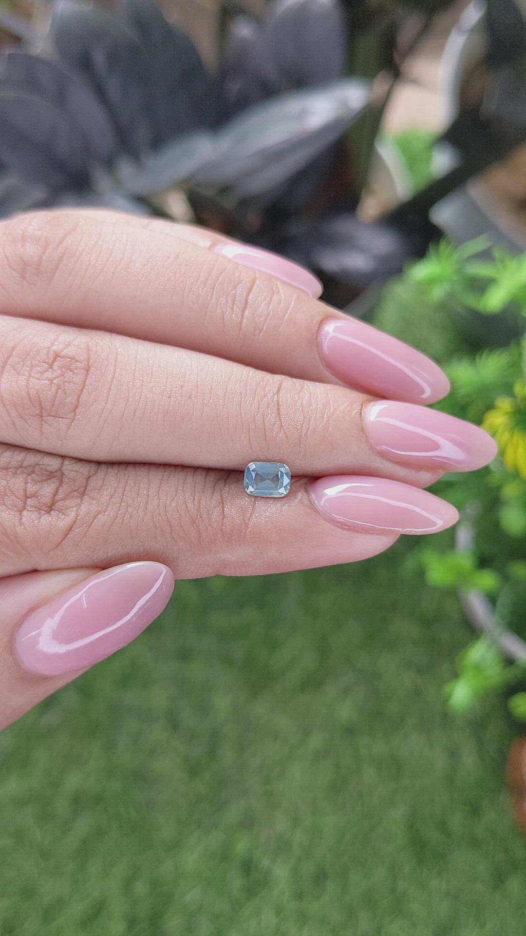0.58 Ct. Bluish Green Sapphire from Tanzania Size Video