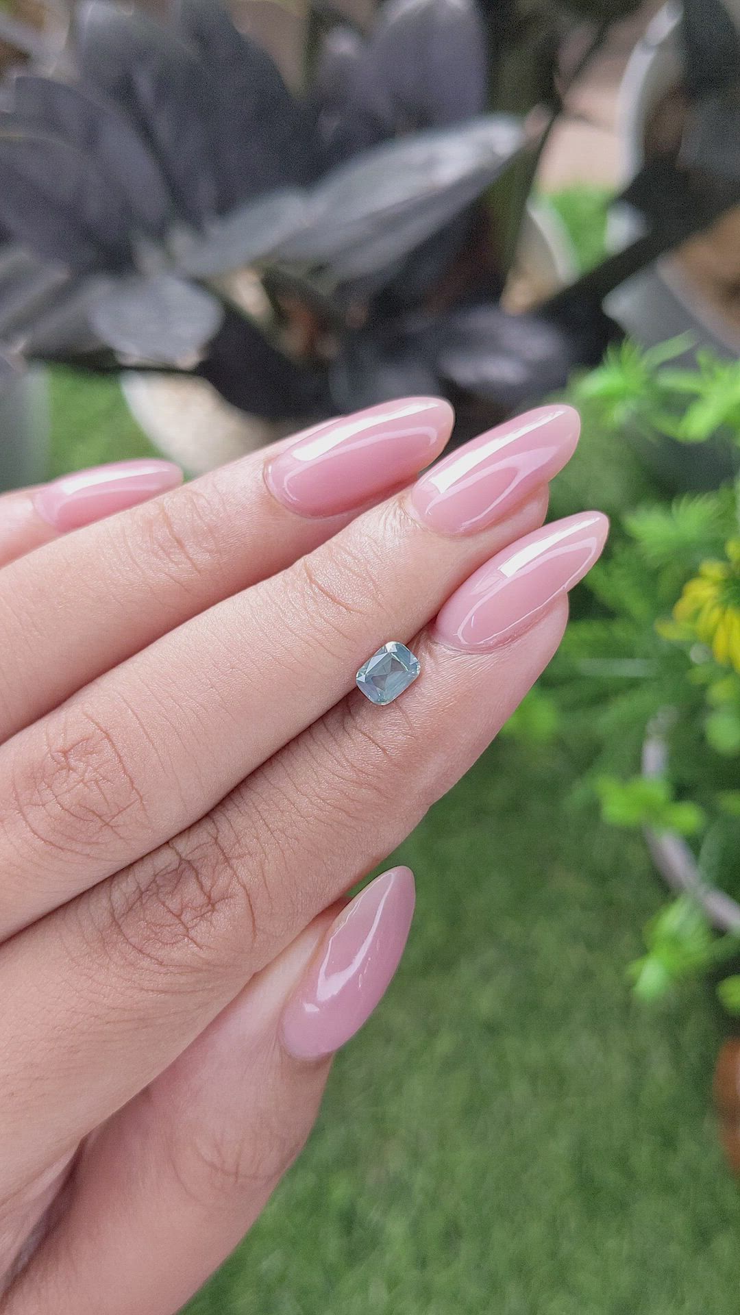 0.58 Ct. Bluish Green Sapphire from Tanzania Size Video