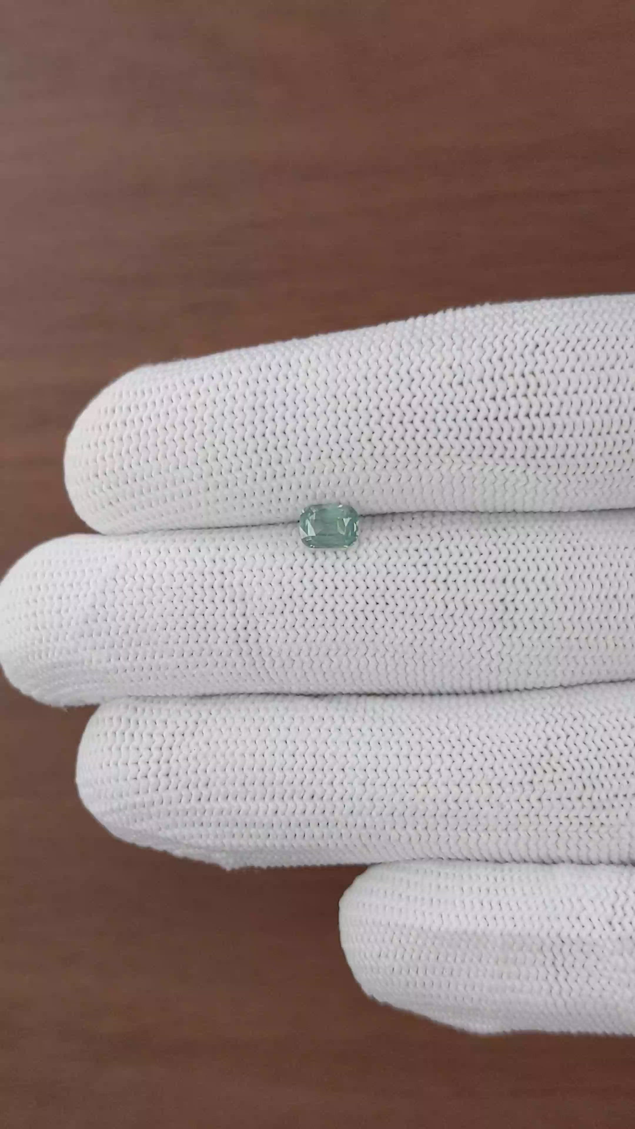 0.58 Ct. Bluish Green Sapphire from Tanzania Size Video