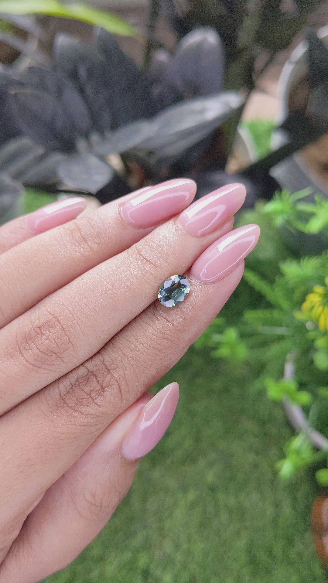 1.16 Ct. Bluish Green Sapphire from Tanzania Size Video