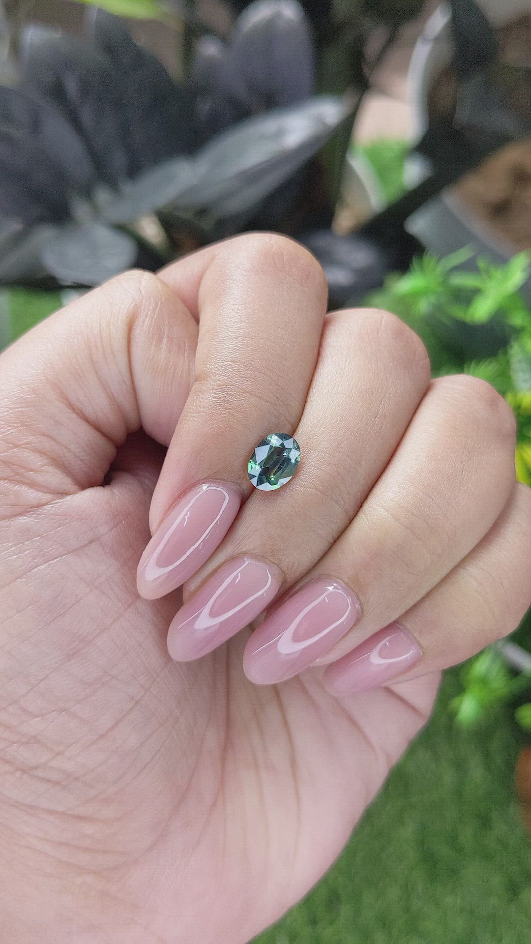 1.16 Ct. Bluish Green Sapphire from Tanzania Size Video