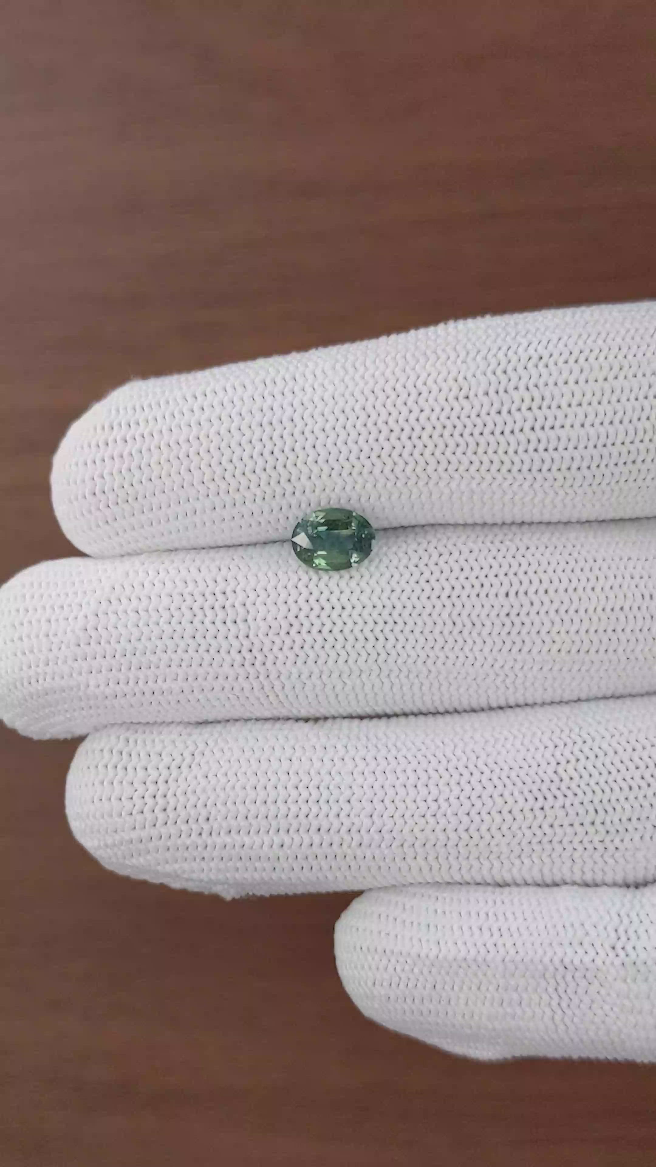 1.16 Ct. Bluish Green Sapphire from Tanzania Size Video