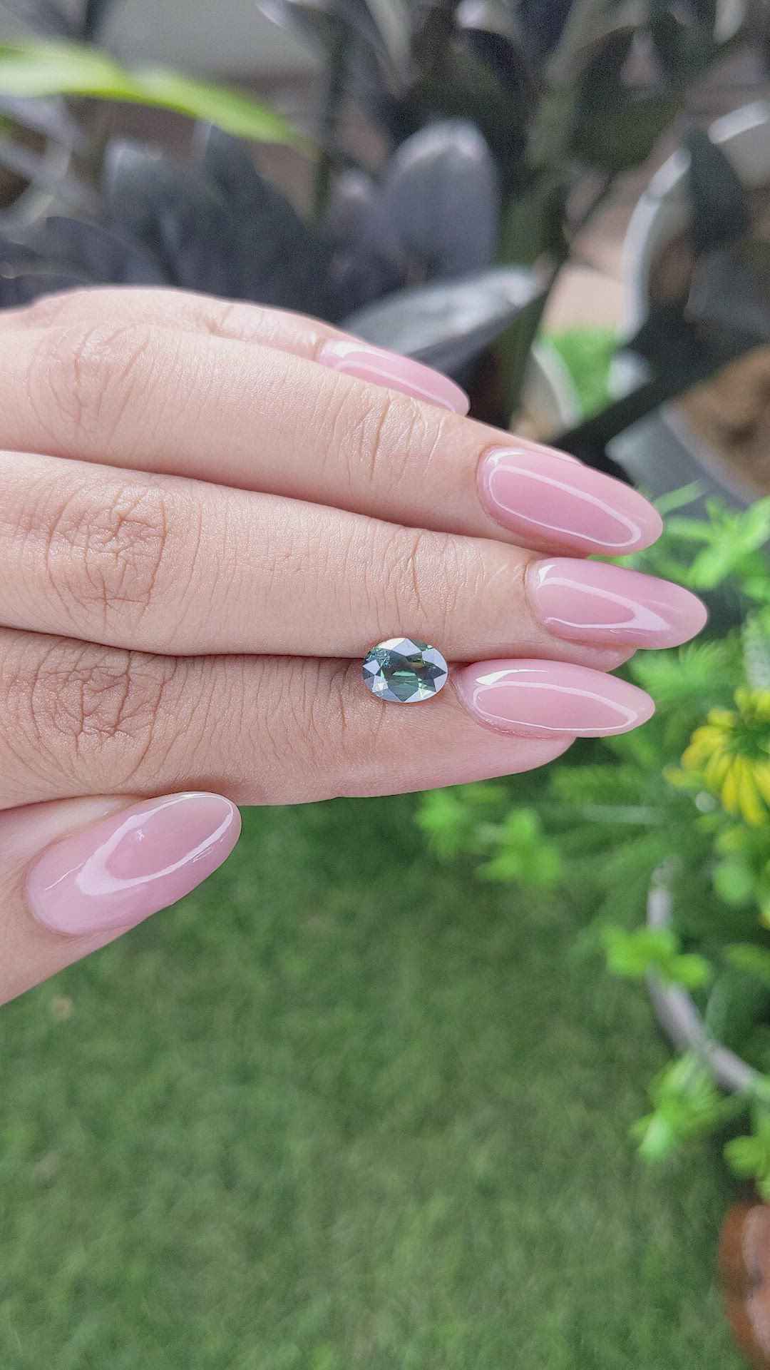 1.16 Ct. Bluish Green Sapphire from Tanzania Size Video