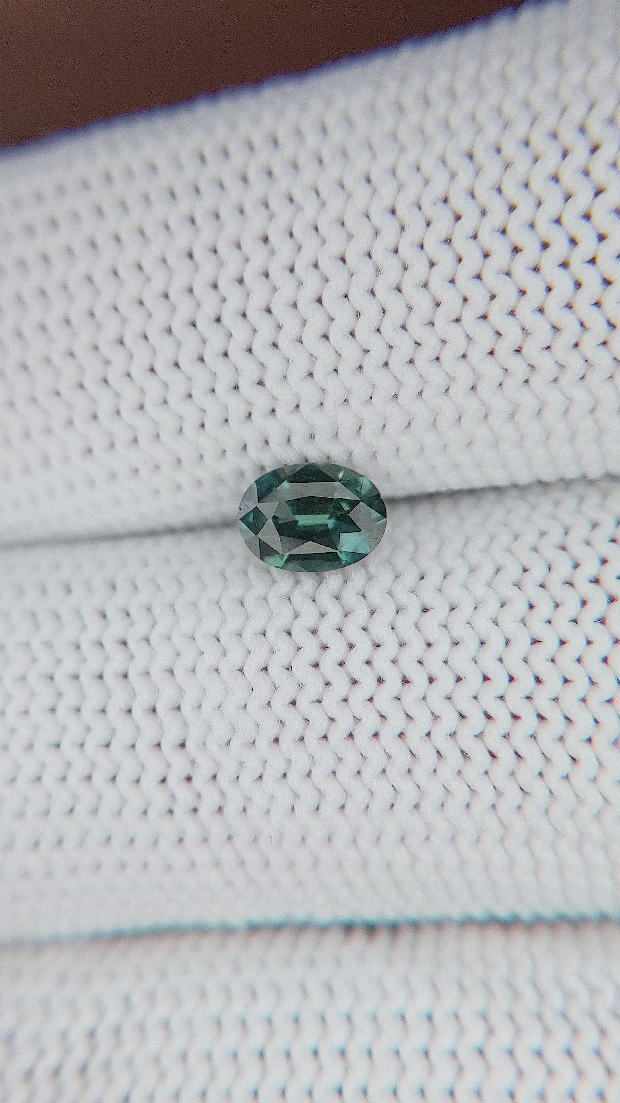 0.57 Ct. Bluish Green Sapphire from Tanzania Size Video