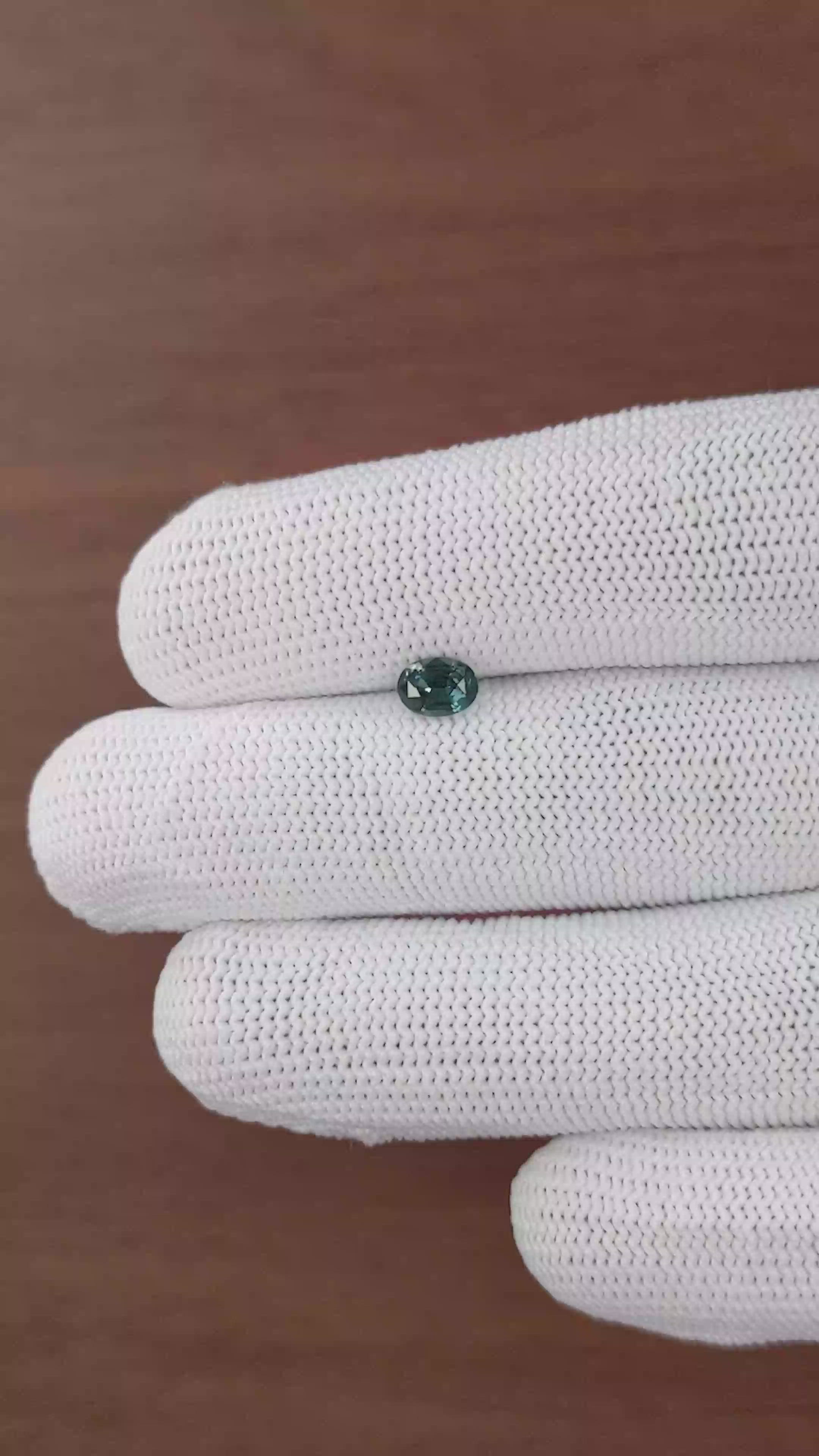 0.57 Ct. Bluish Green Sapphire from Tanzania Size Video