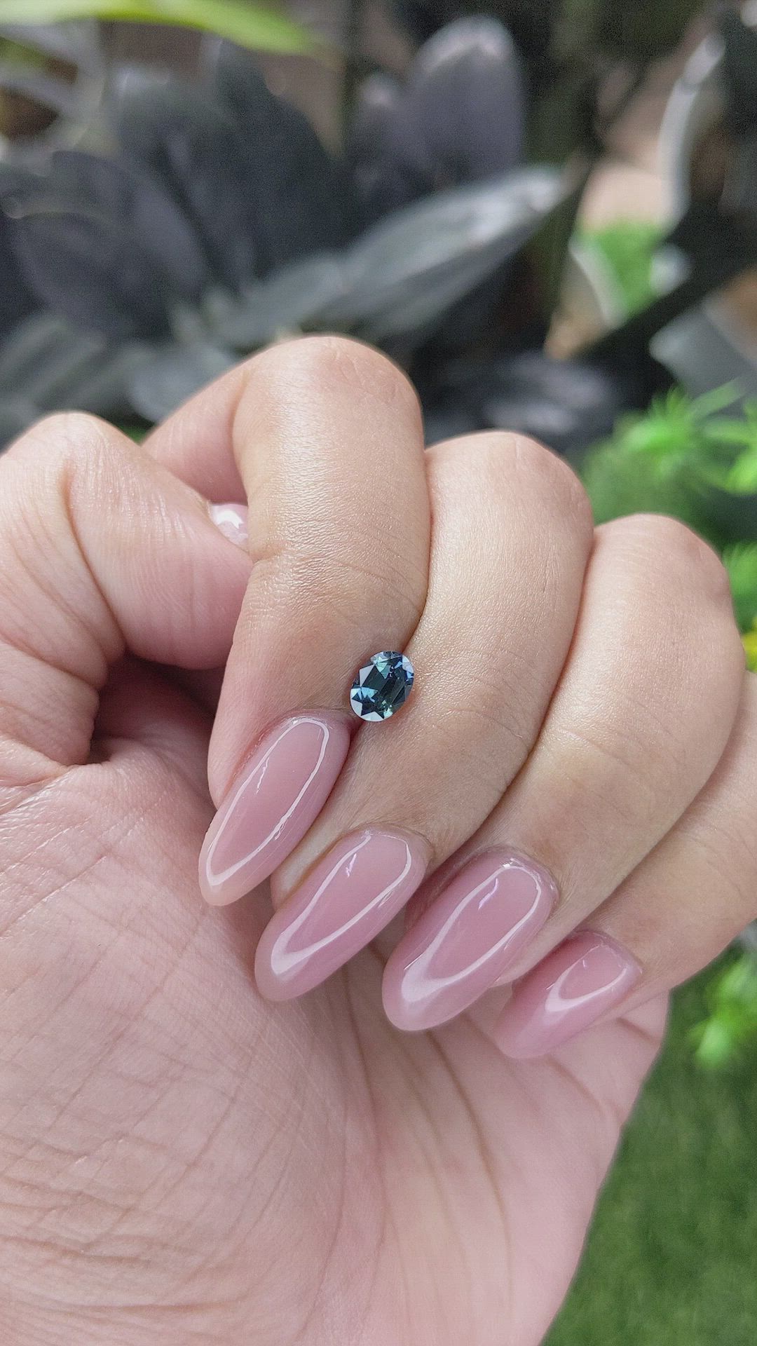 0.57 Ct. Bluish Green Sapphire from Tanzania Size Video