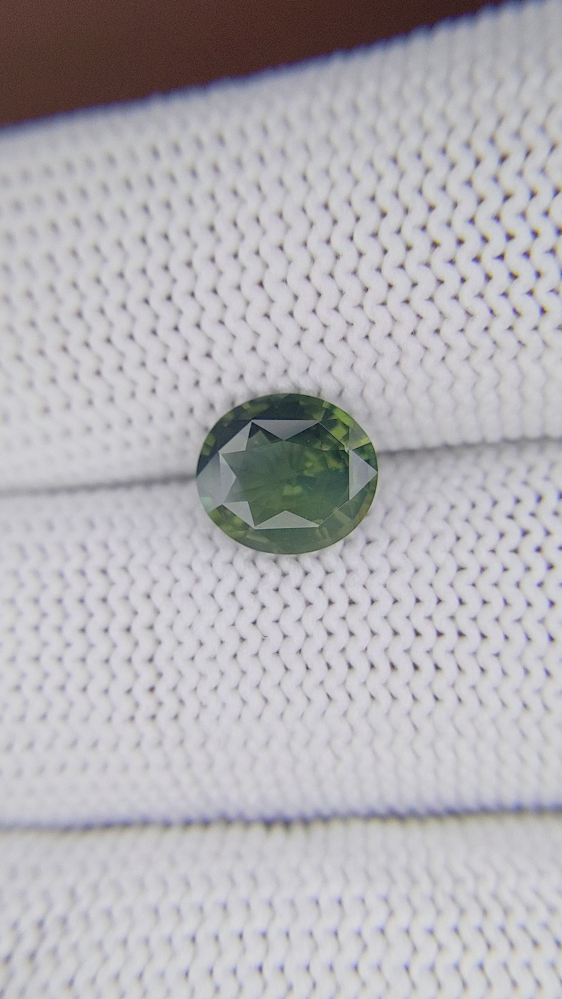 1.68 Ct. Yellowish Green Sapphire from Madagascar Size Video