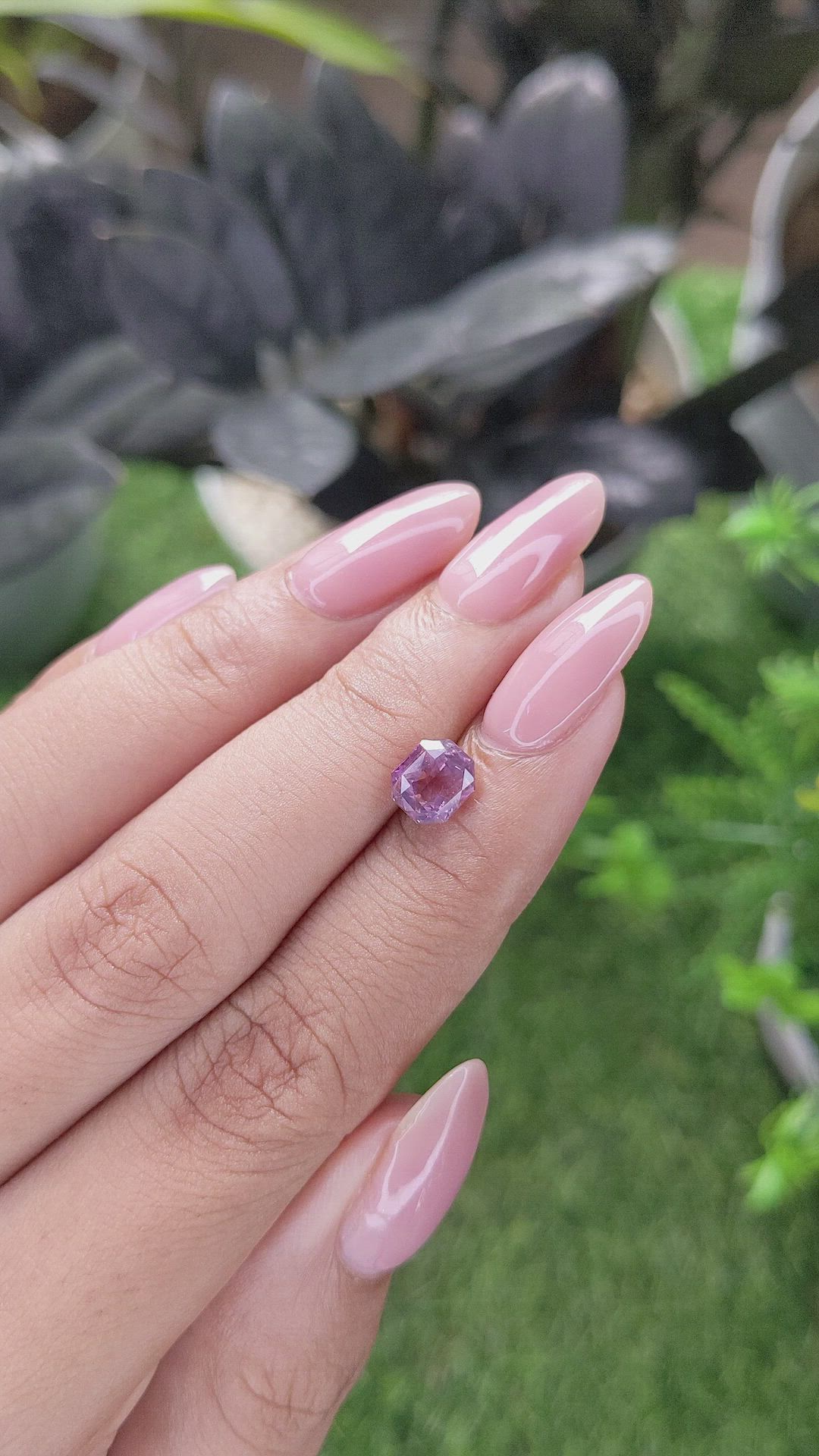 1.77 Ct. Pinkish Purple Sapphire from Ceylon (Sri Lanka) Size Video