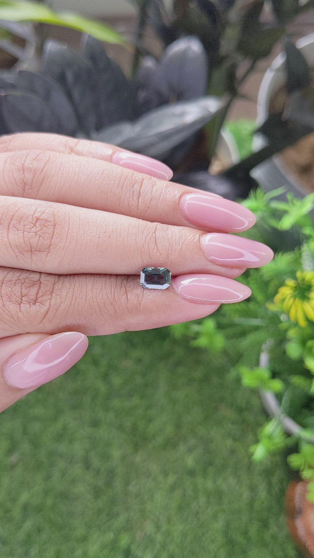 0.96 Ct. Bluish Green Sapphire from Tanzania Size Video