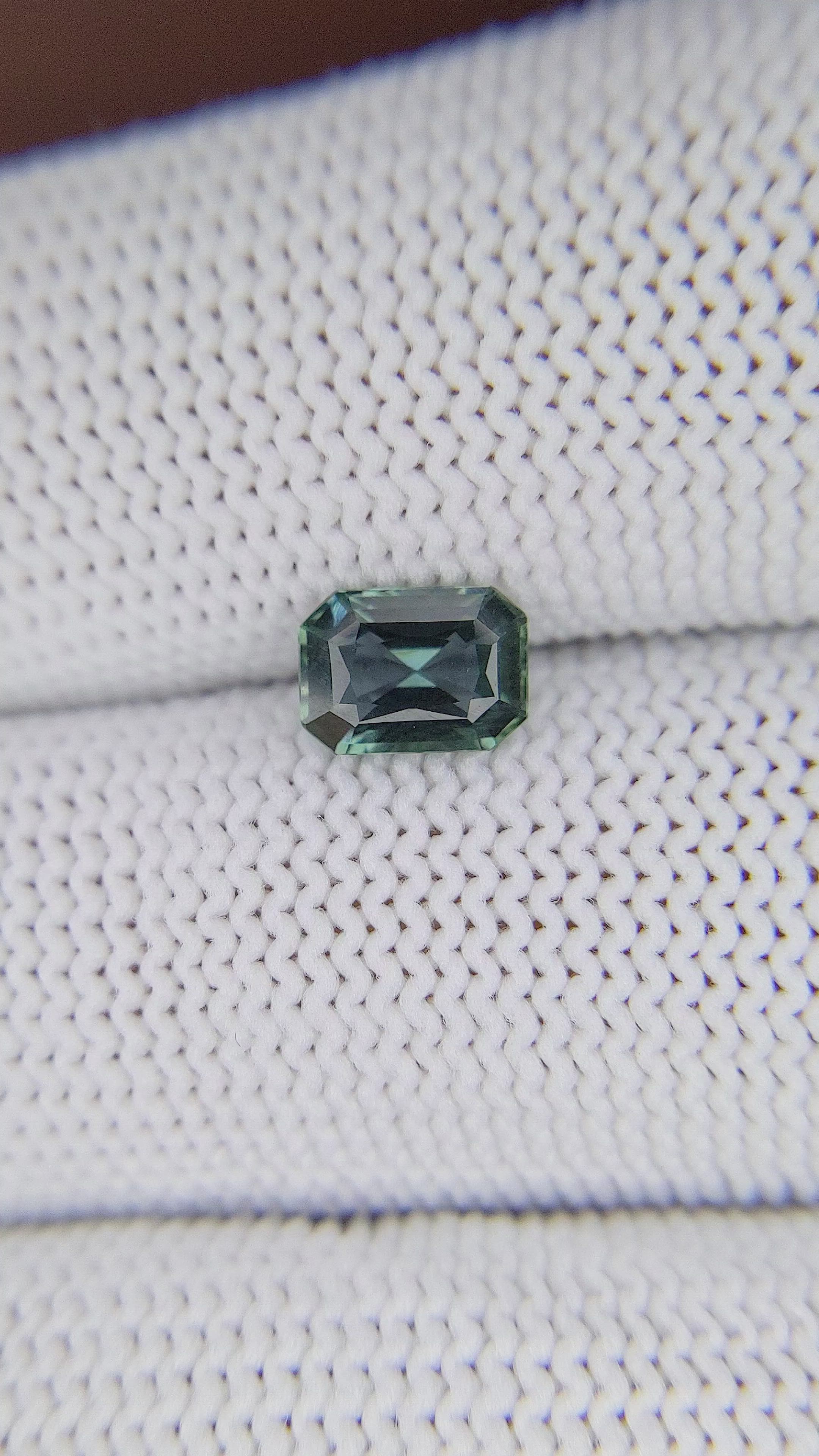 0.96 Ct. Bluish Green Sapphire from Tanzania Size Video