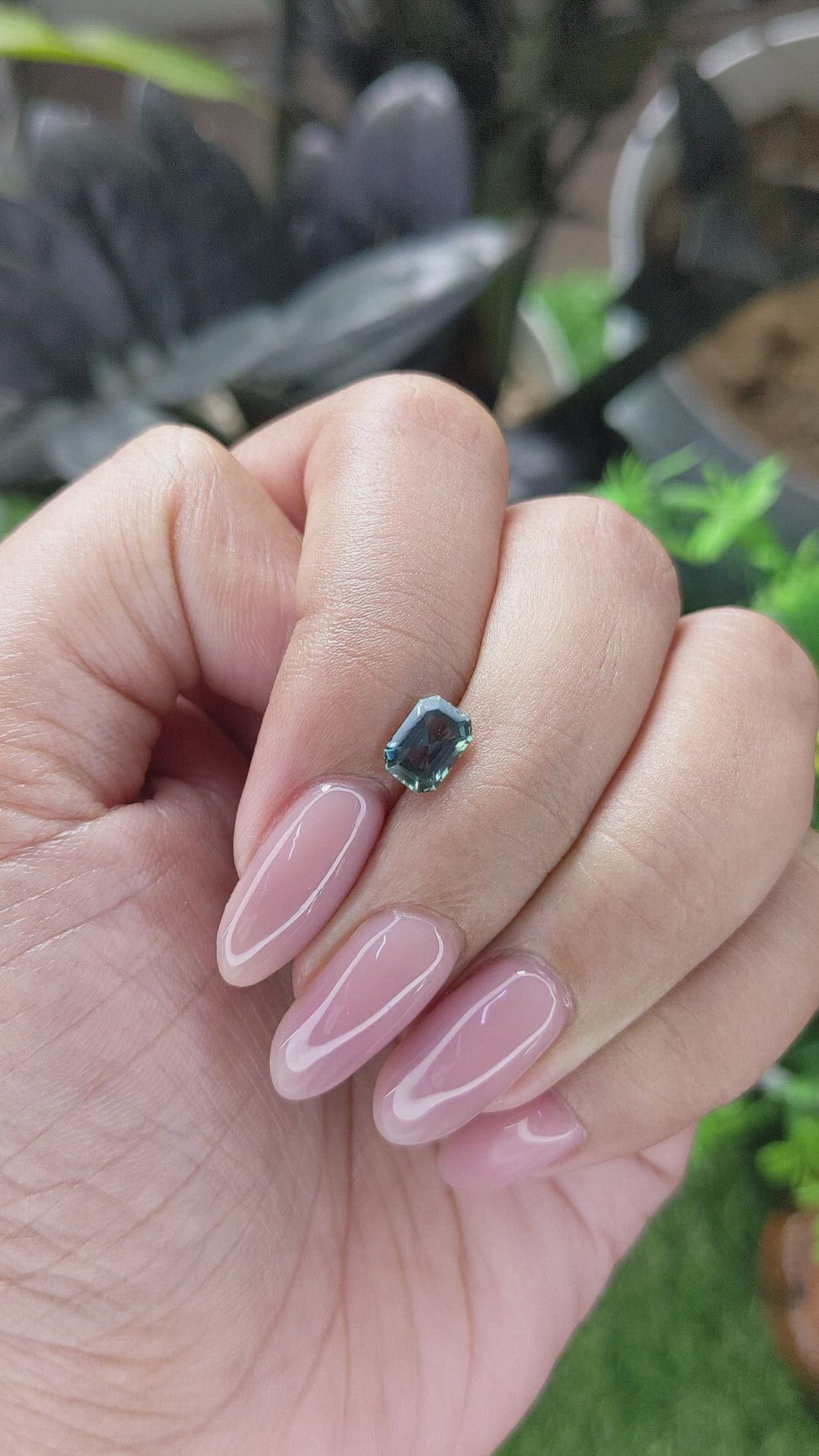 0.96 Ct. Bluish Green Sapphire from Tanzania Size Video