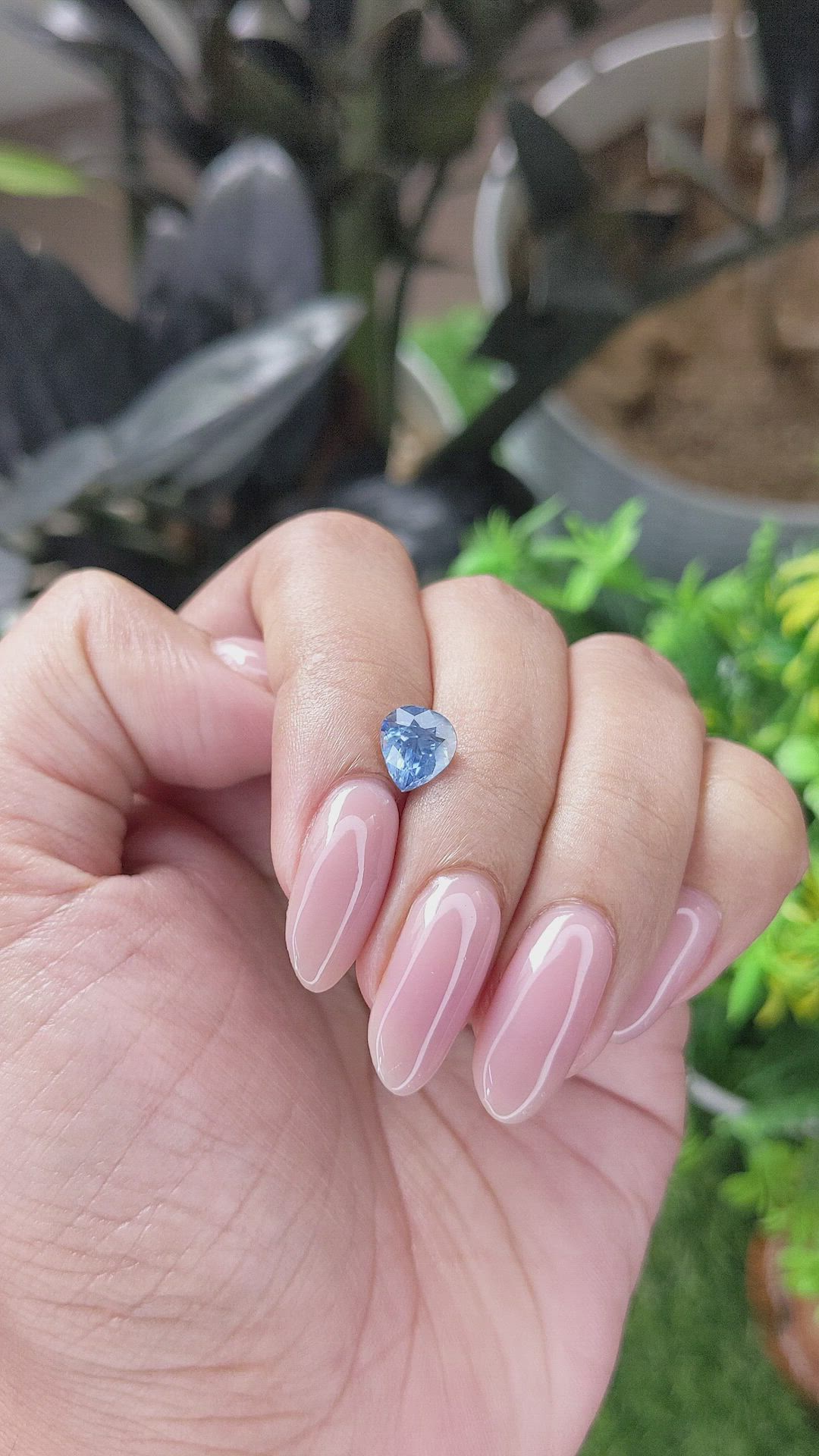 1.76 Ct. Greyish Blue Sapphire from Ceylon (Sri Lanka) Size Video