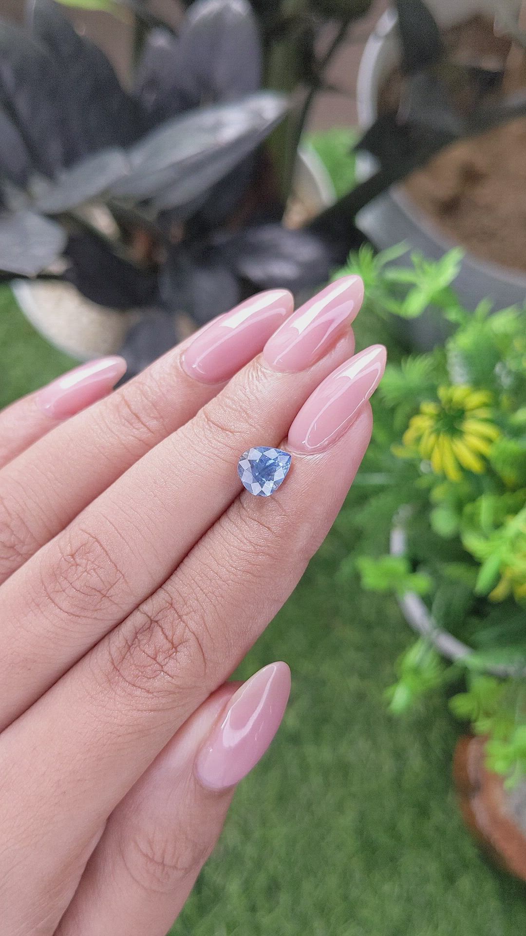 1.76 Ct. Greyish Blue Sapphire from Ceylon (Sri Lanka) Size Video