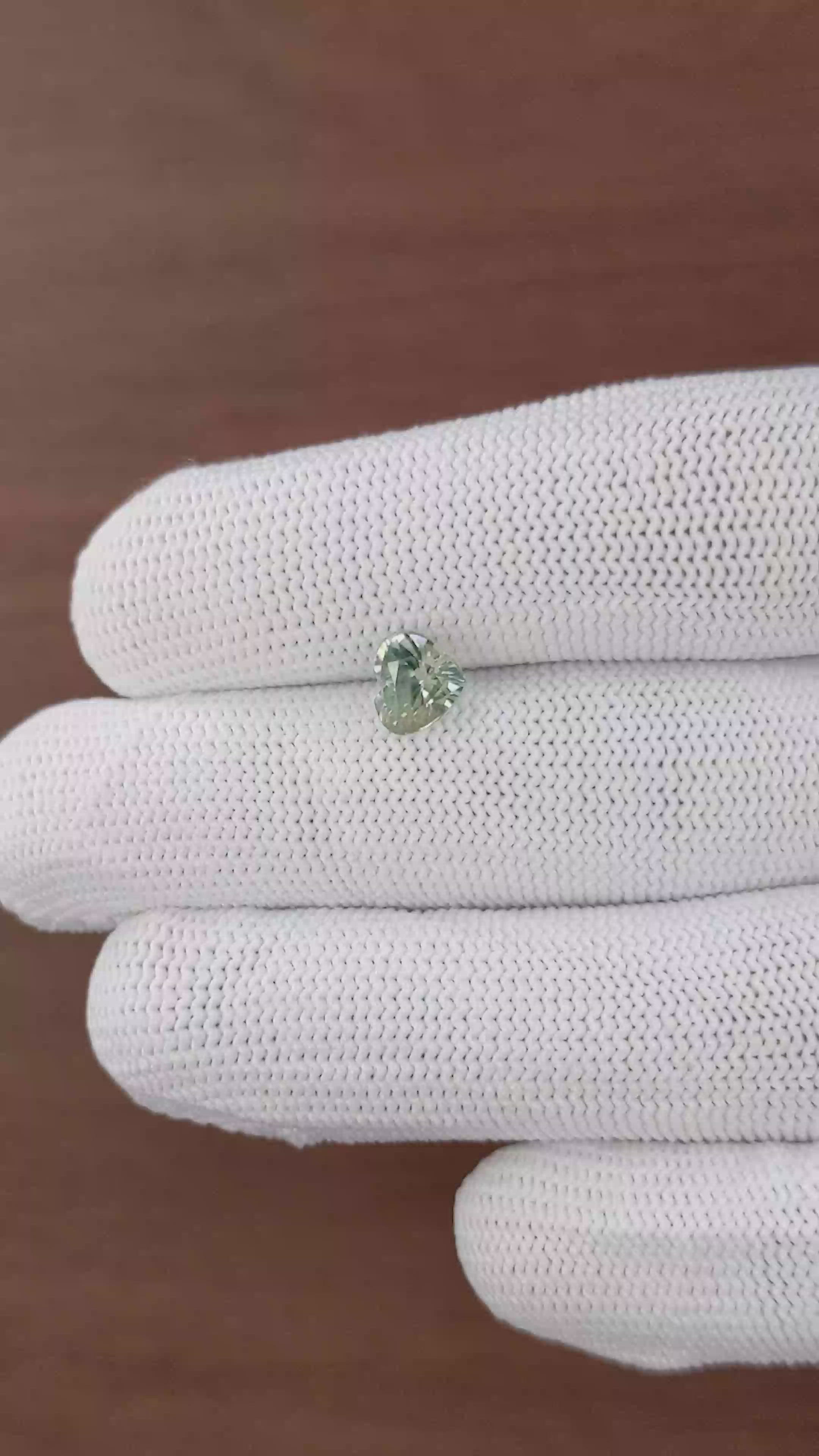 1.61 Ct. Yellowish Green Sapphire from Ceylon (Sri Lanka) Size Video