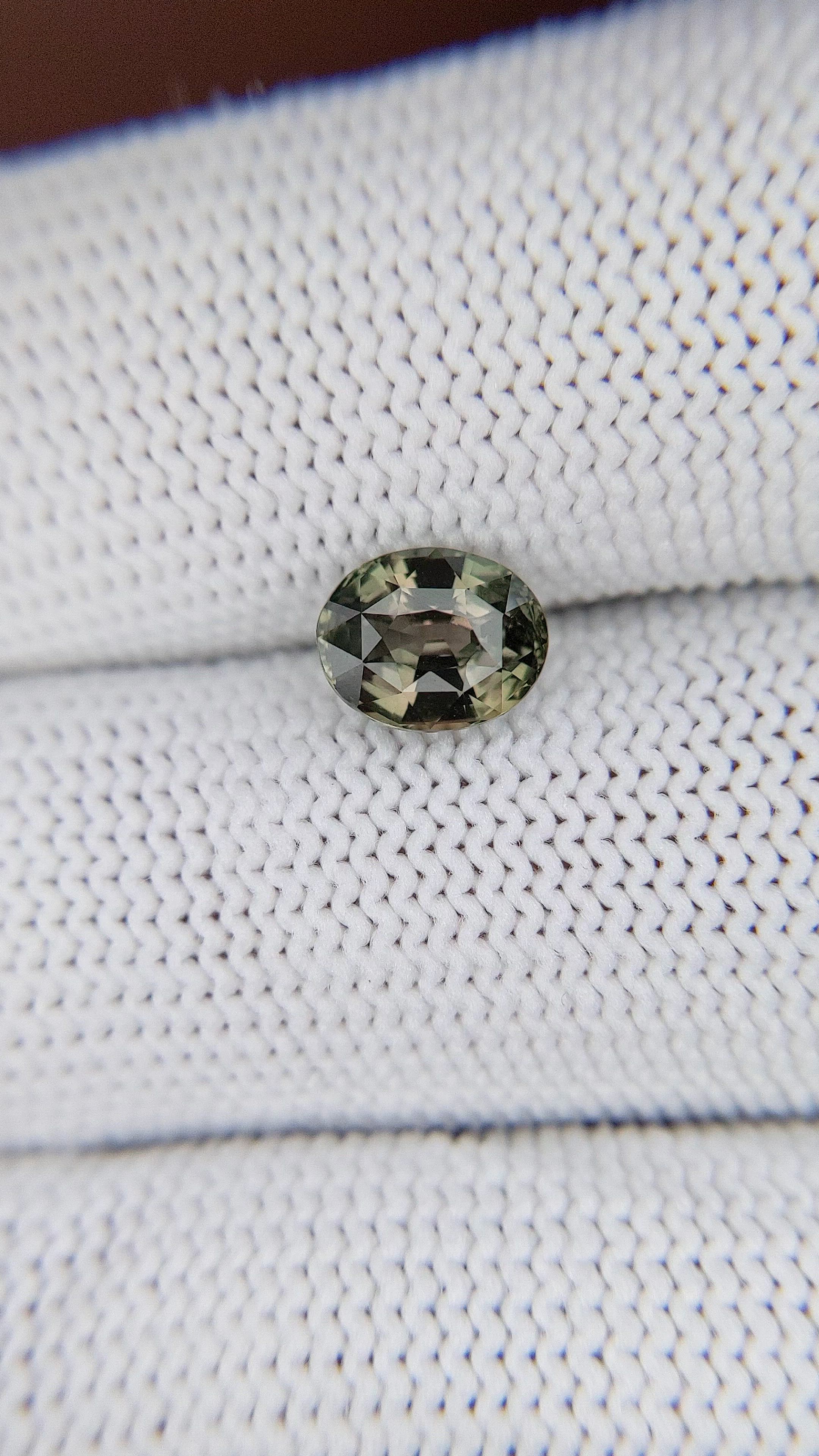 1.56 Ct. Brownish Green Sapphire from Tanzania Size Video