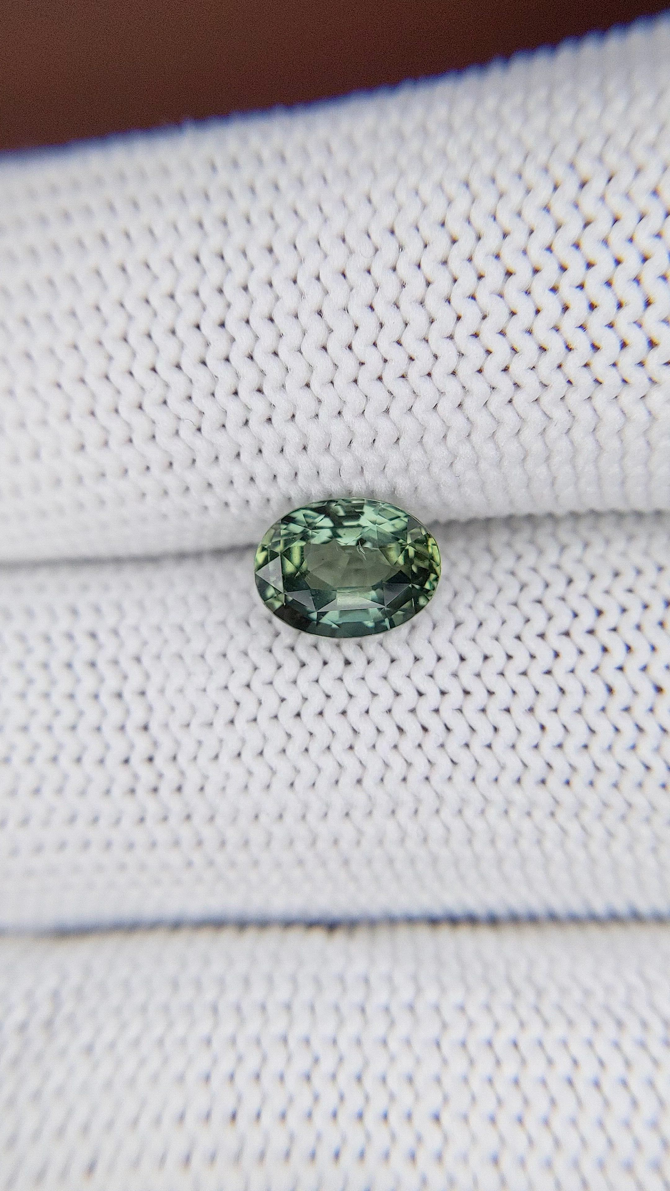 1.55 Ct. Bluish Green Sapphire from Tanzania Size Video
