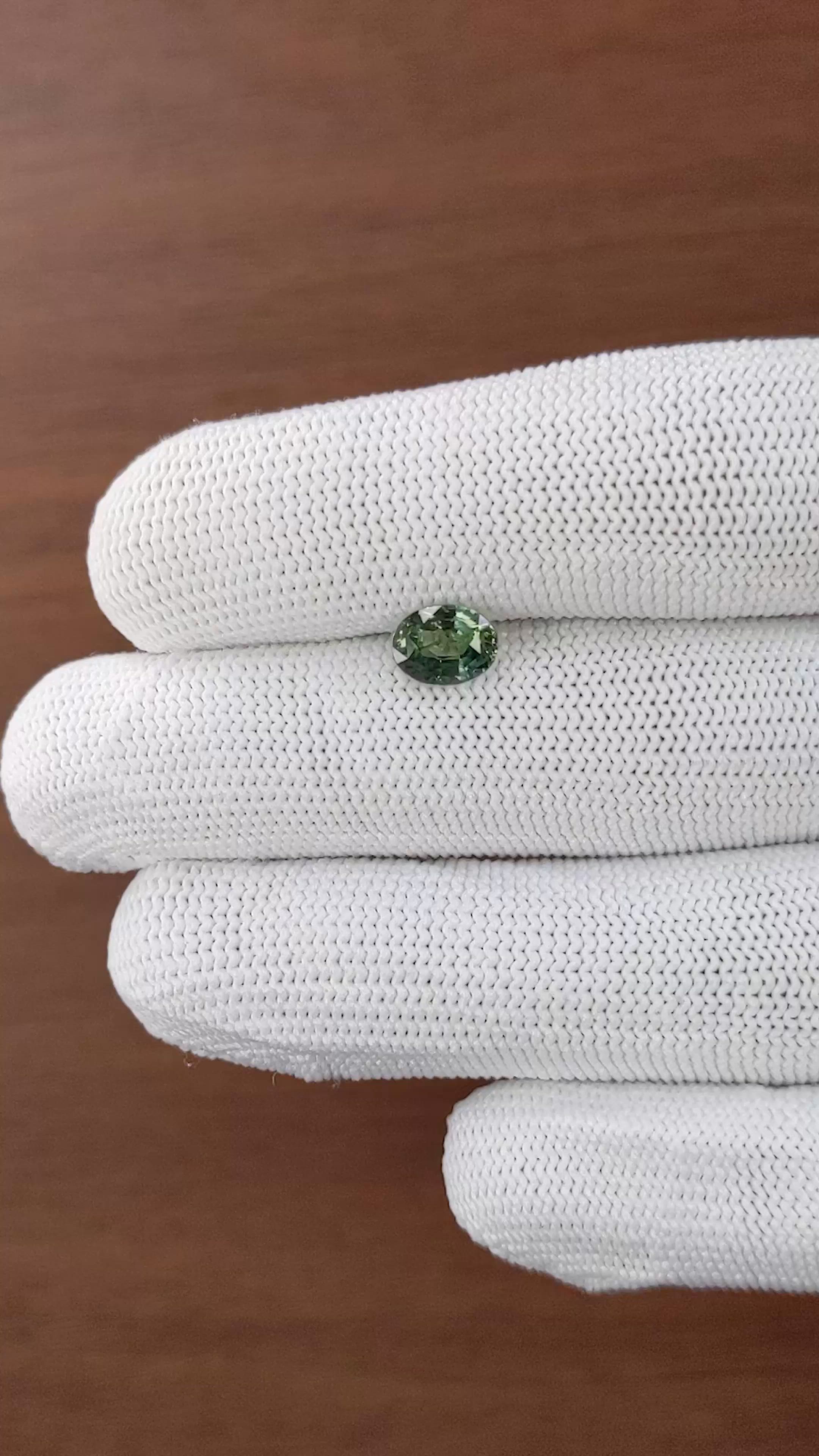 1.55 Ct. Bluish Green Sapphire from Tanzania Size Video