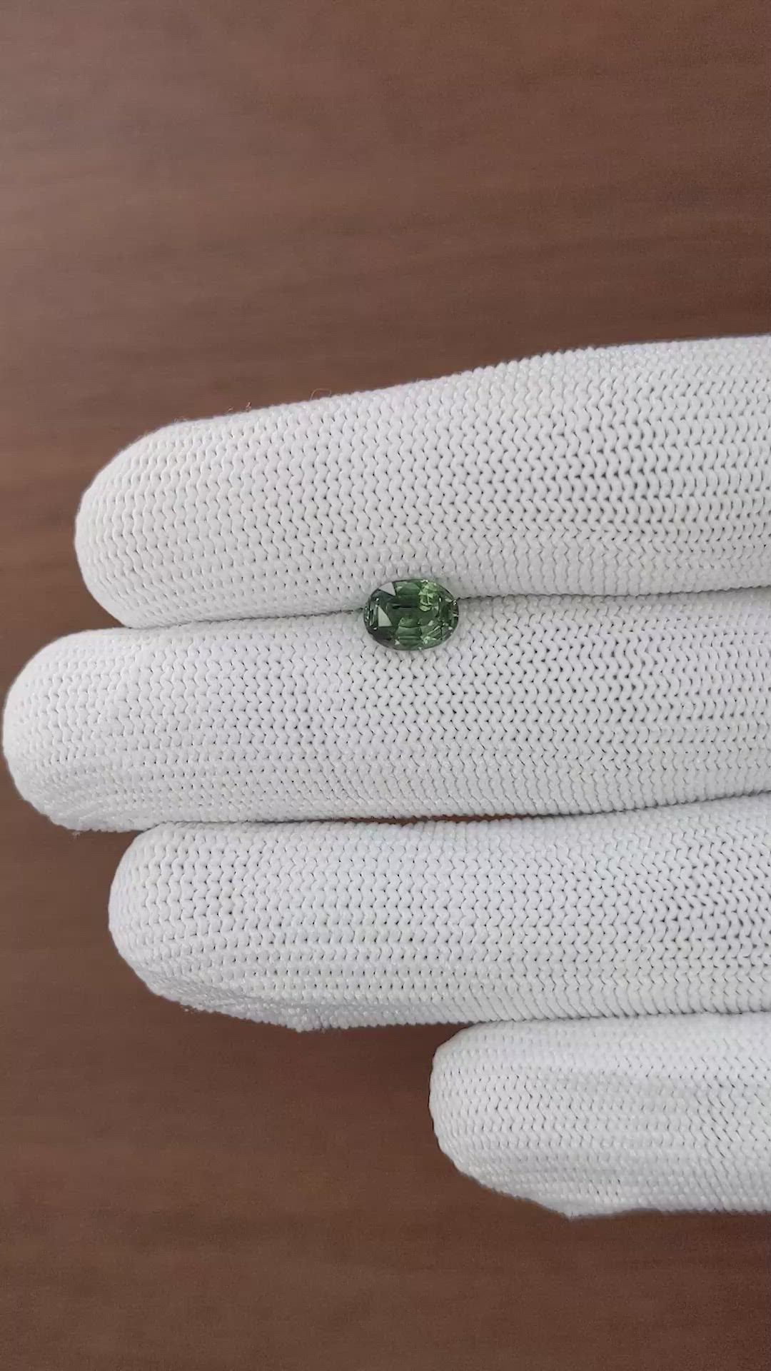 1.54 Ct. Bluish Green Sapphire from Tanzania Size Video